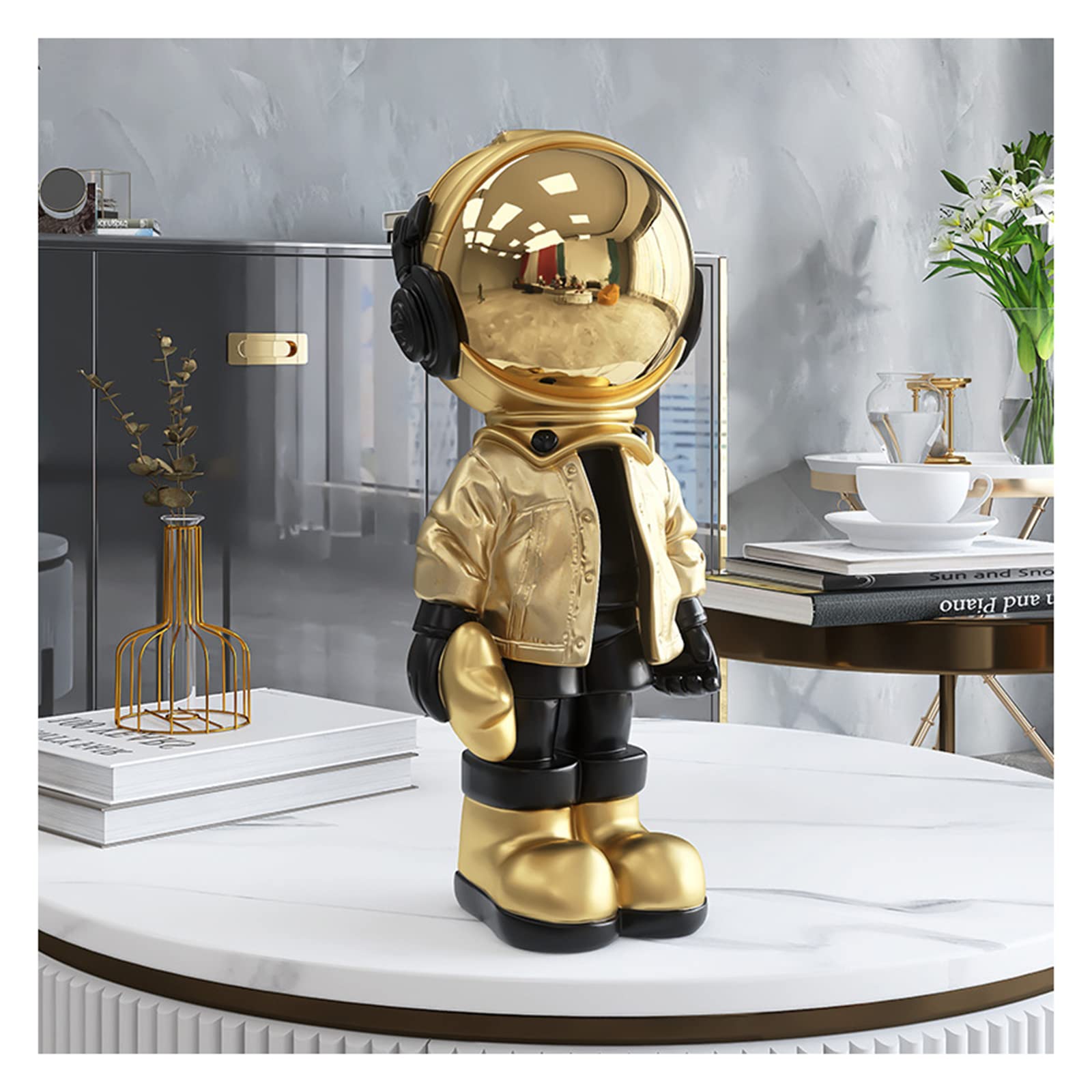 KFGISD, Key holder and jewelry storage box, astronaut sculpture, Home Decor for spaceman lovers,Gold,Key Tray(Astronaut 02)