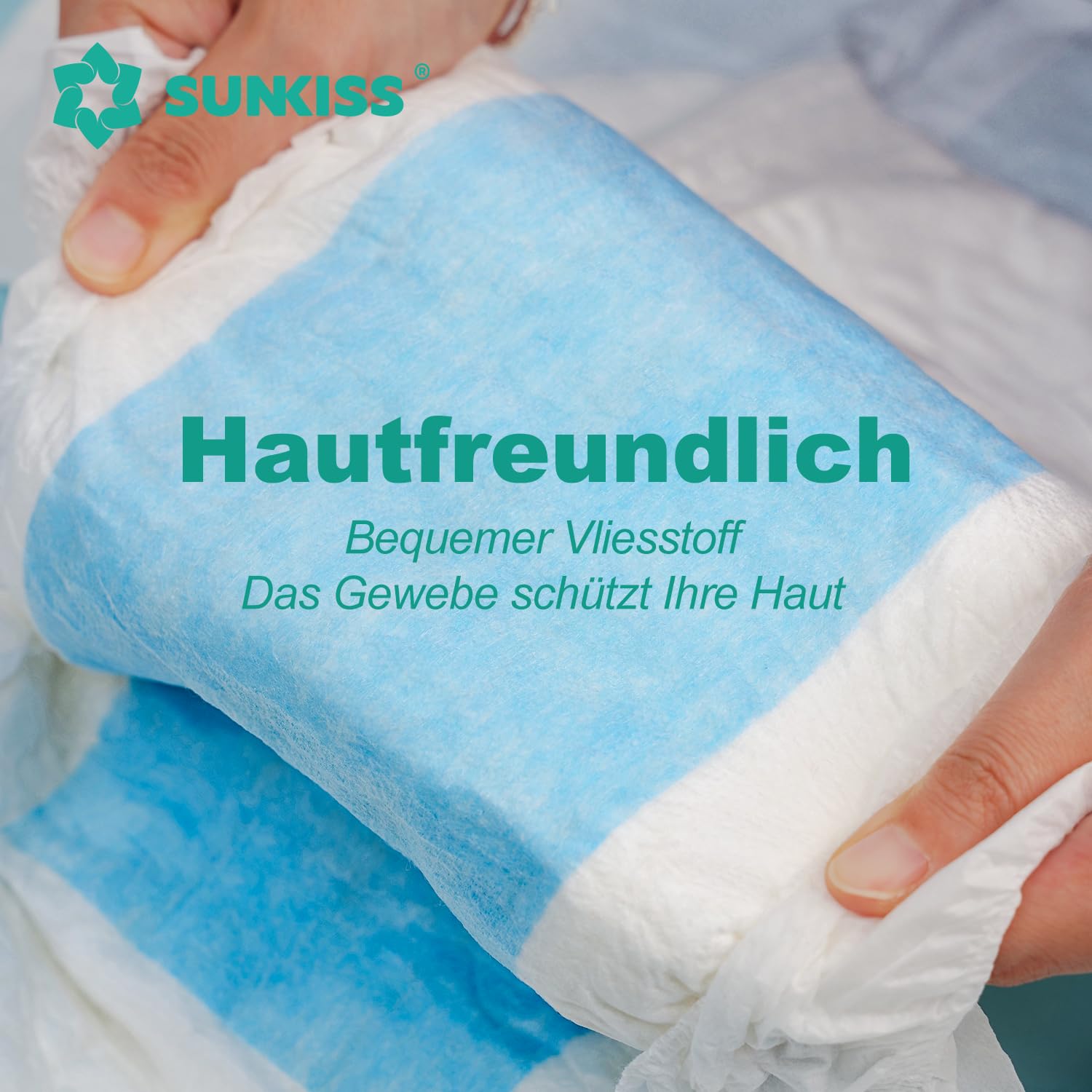 SUNKISS TrustPlus Inkontinenz Windeln für Erwachsene, Saugfähige Einweg-Unterwäsche für Männer und Frauen mit Tabs, Unisex, Größe XS, 60 Stück