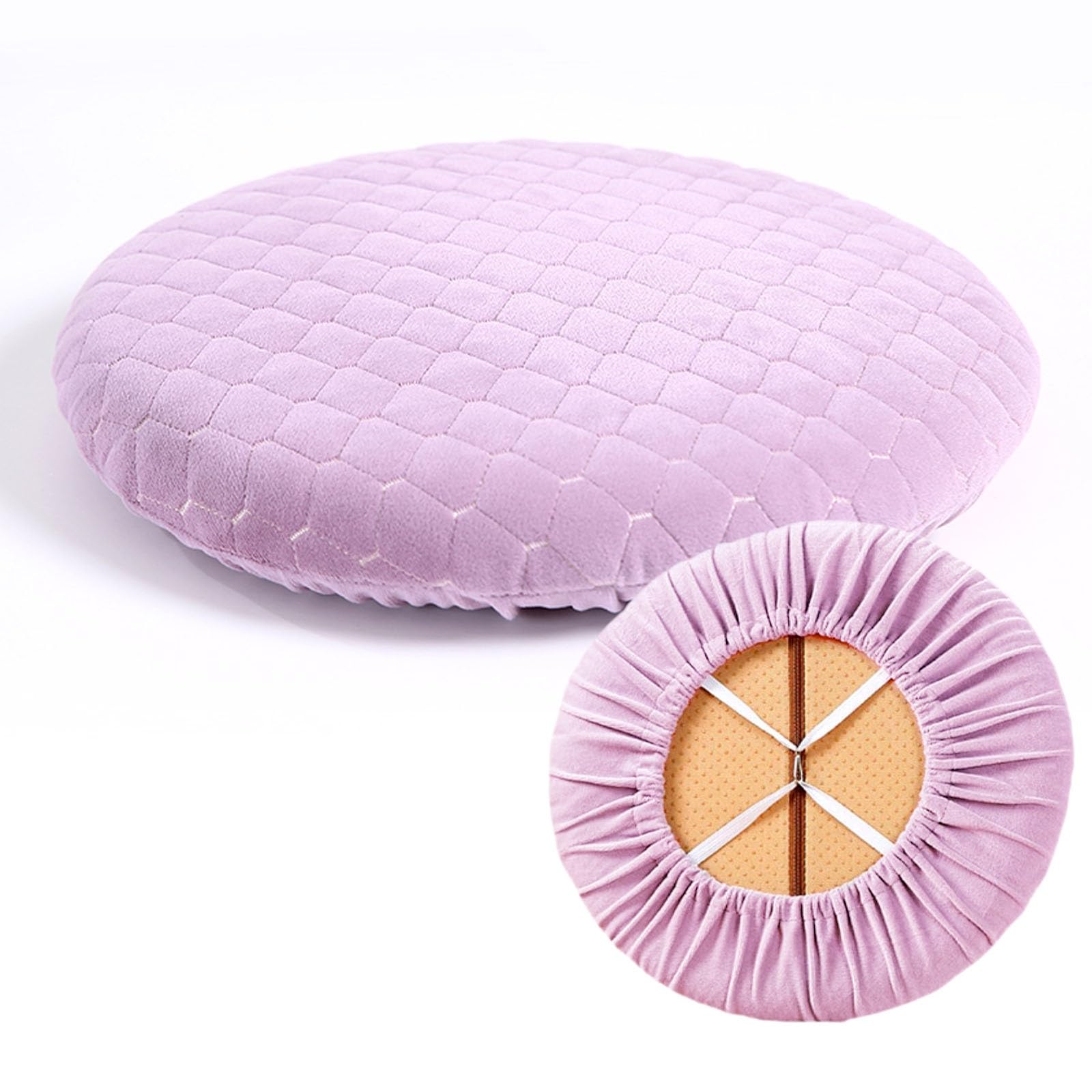 SVFOEBJM Memory Foam Chair Cushion Office Stool Covers With Elastic Thicken Dining Chairs Seat Cushion Comfy/with Zipper(Purple,30cm)