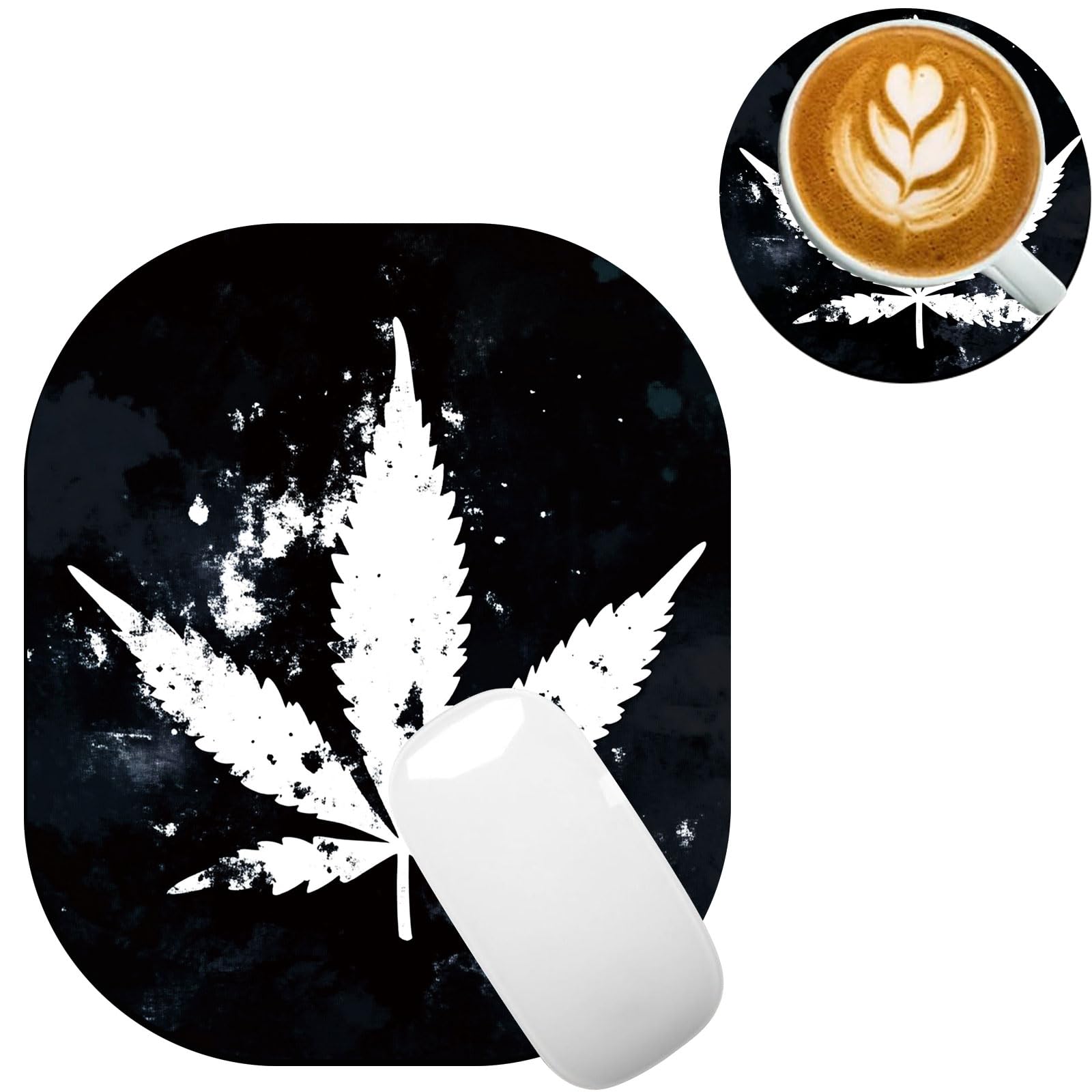 Tapis de souris imperméable motif marijuana avec base caoutchouc - 8