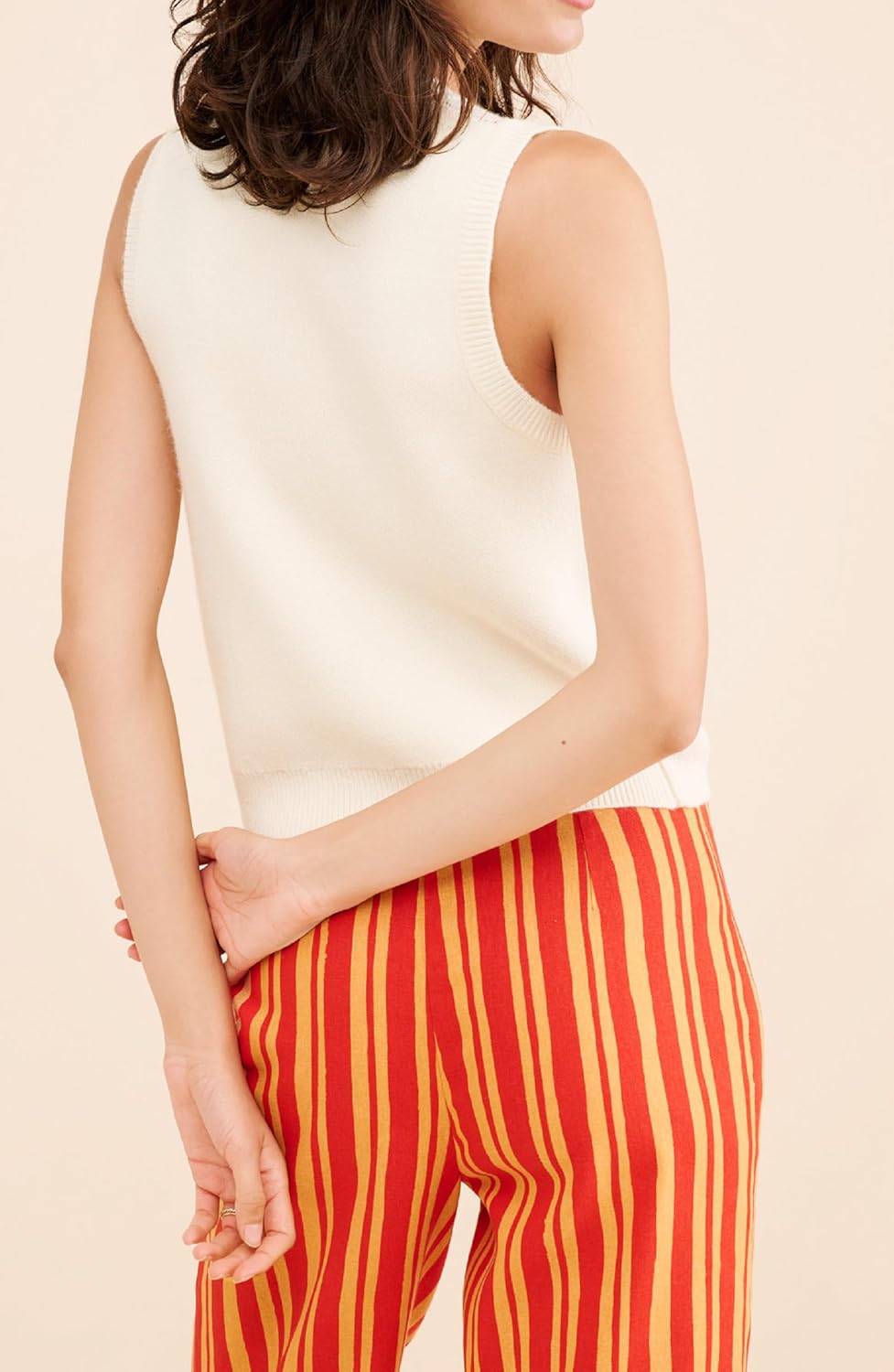 NUFIWI Women Cute Graphic Sweater Vest Y2K Lightweight Sleeveless Knit Vest Tops Ribbed Crochet Pullover Sweater Tank Top - Image 3