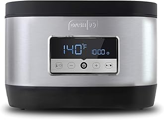 Dash Chef Series Stainless Steel Sous Vide, Temperature Control For Steak/Poultry/Seafood/Vegetables with Timer & Vacuum Bags + Pump Included, 8.5 Quart