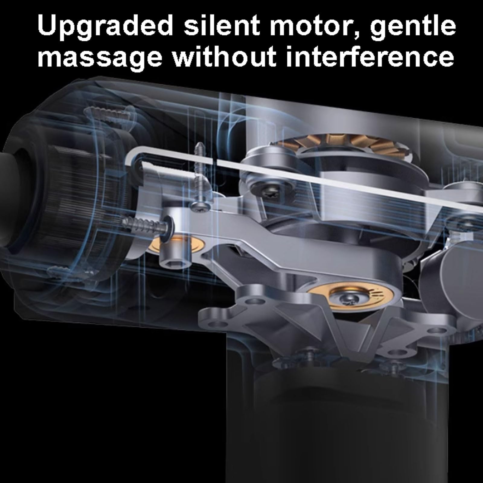 Cichy plastikowy pistolet do masażu z 6 prędkościami i 4 głowicami do masażu, mini ręczny pistolet do wiadomości do łagodzenia bólu, do użytku domowego i biurowego, kompaktowy (Nero)