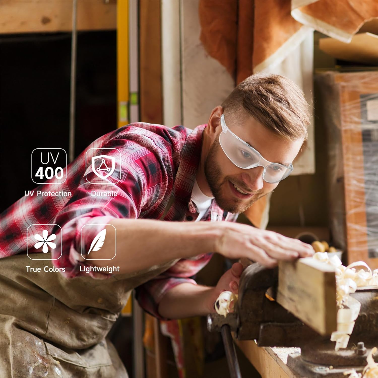 Clear Safety Glasses Bulk of 100 ANSI Z87.1 Protective Eyewear Scratch-Resistant for Work, Lab, Construction - Image 7