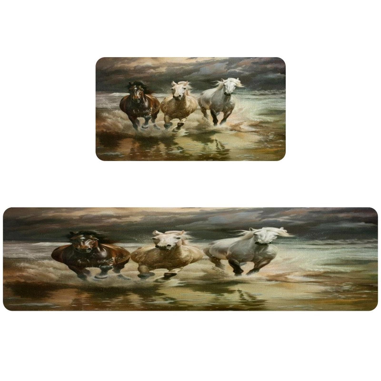 Lot de 2 tapis de cuisine antidérapants lavables et absorbants