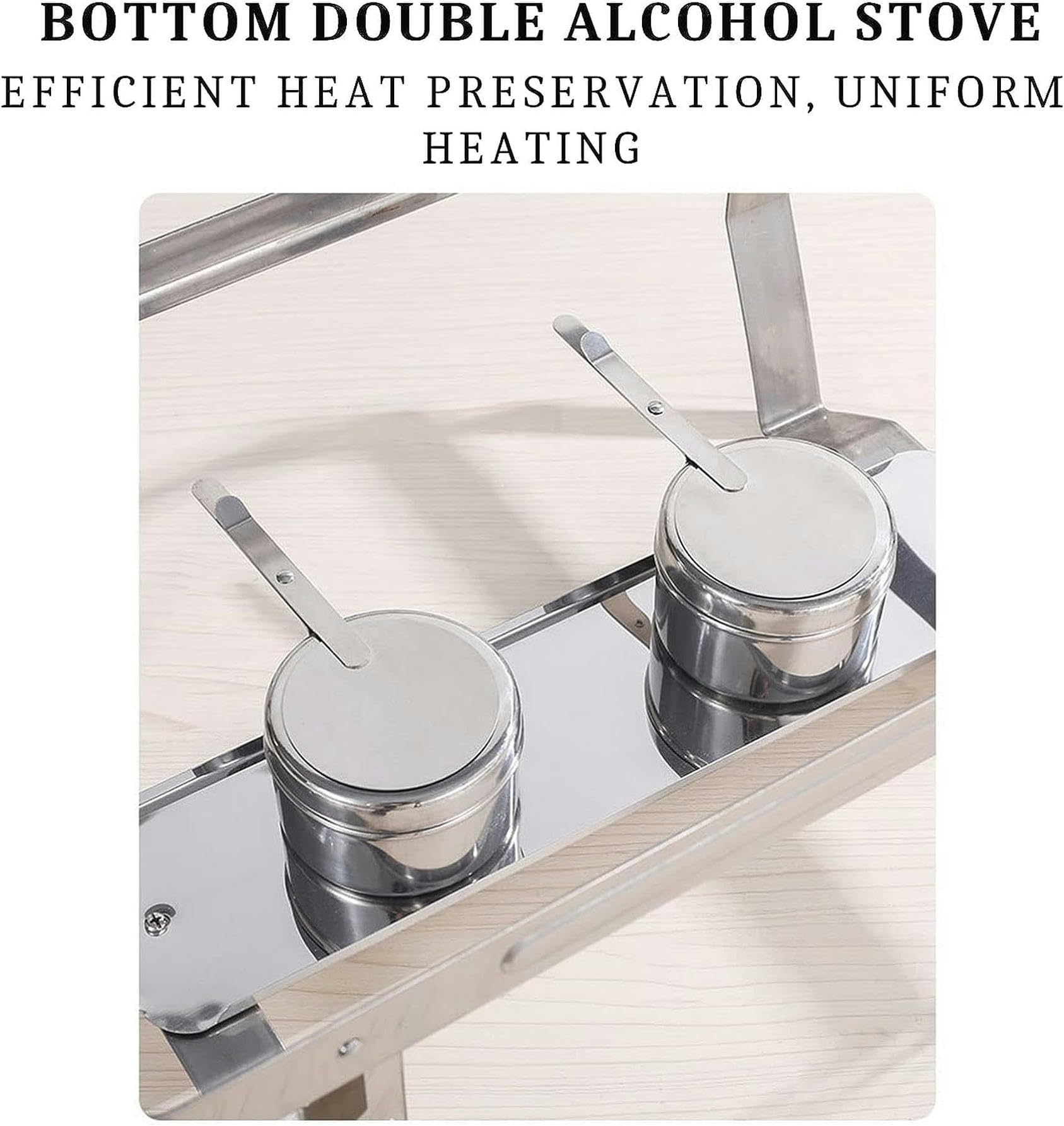 Chafing Dish in acciaio inox da 9 litri, set di contenitori scaldavivande per buffet con 3 contenitori per alimenti da 1/3 di dimensione e porta combustibile, per matrimoni, feste, banchetti, eventi d