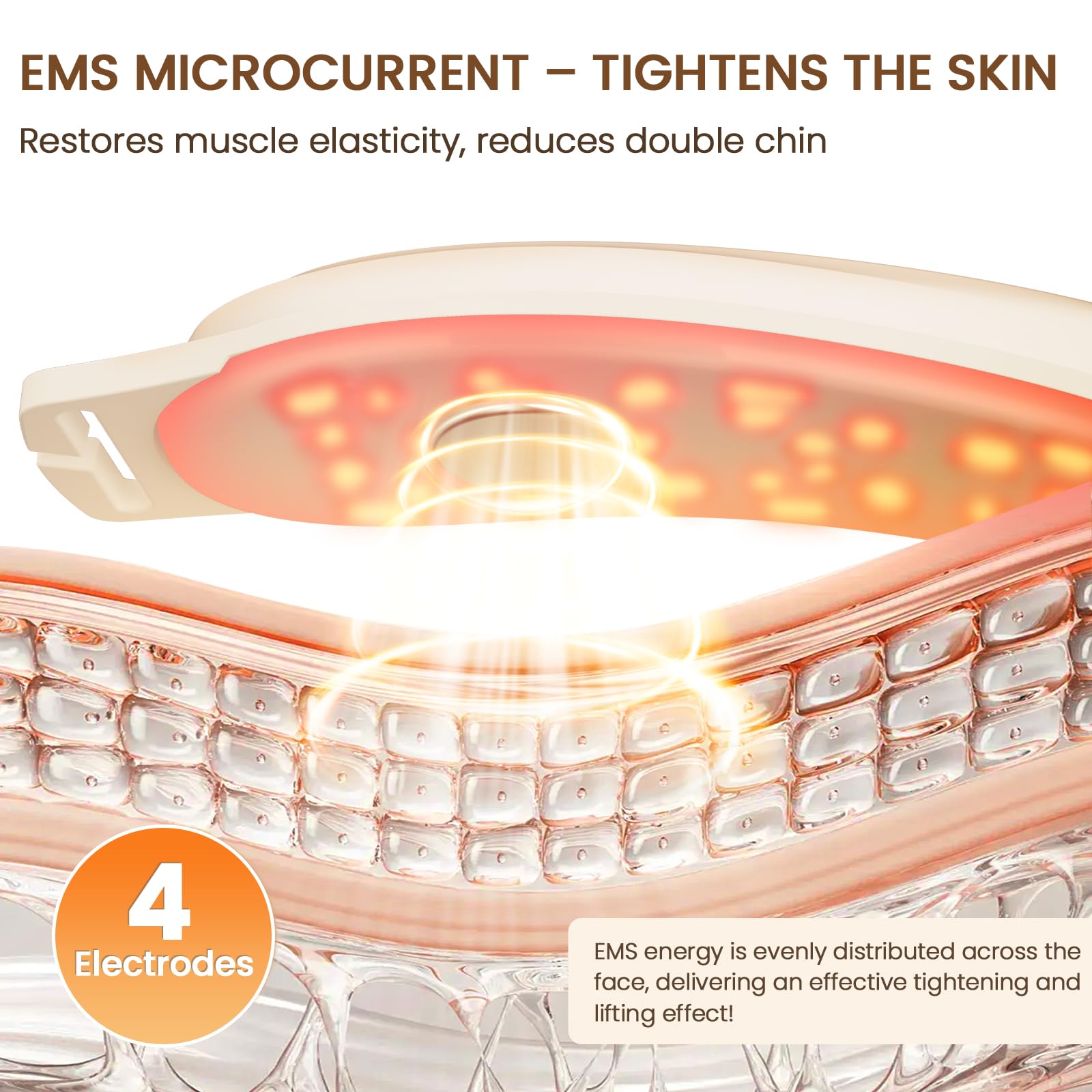 Doppelkinn Entferner, Elektrisches V-Face Shaping Massager, 9 Intensitätsstufen 4 EMS Modi, 42°C Rot & Blaue Gesichtsmassagegerät, Face Lifting Gerät Gegen Falten mit Fernbedienung