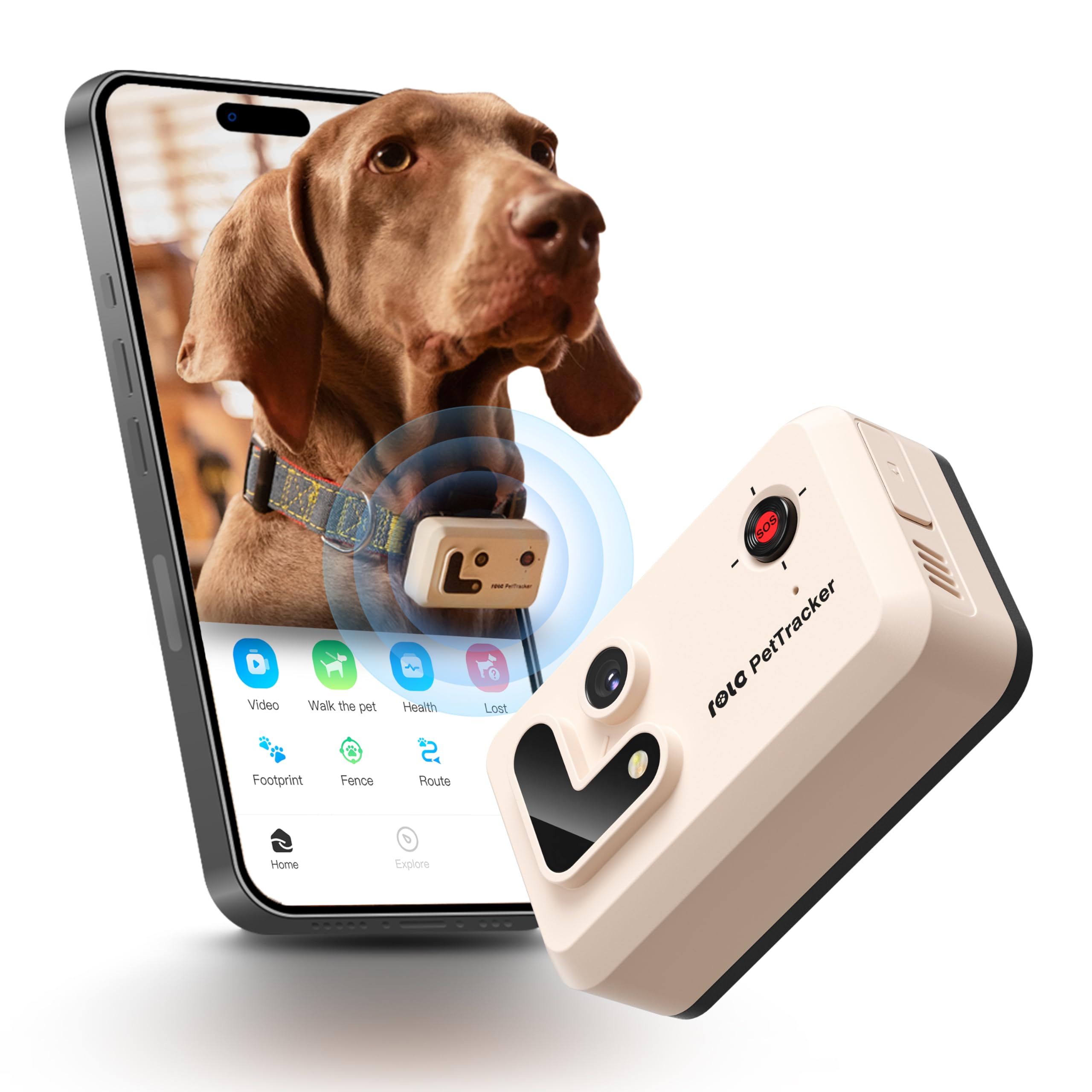 ROLA PetTracker | GPS pour chiens - Localisateur pour chiens avec GPS - Tracker d'activité - Couleur Blanc