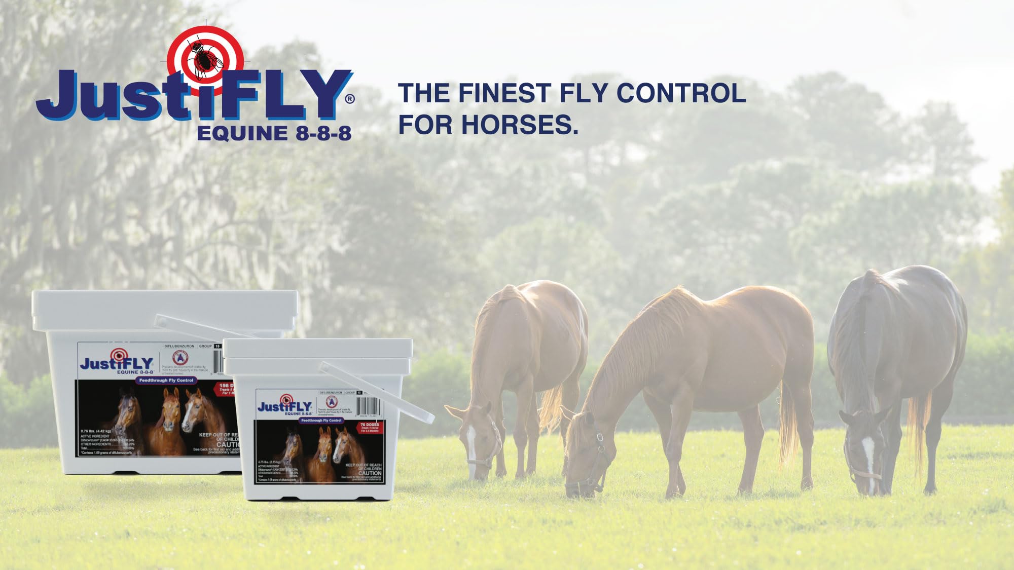JustiFLY Equine 8-8-8 Feedthrough Fly Control for Horses (5 lb)