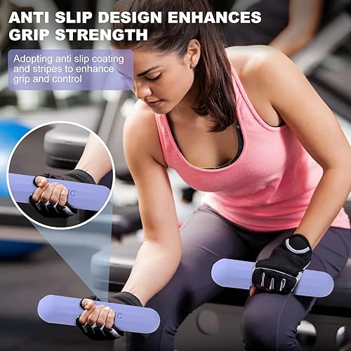 Miniatura 5 de Barras de pesas de mano para mujer, juego de 2 o 1 anillo de pesas rusas de 3 libras para caminar, entrenamiento, pilates, entrenamiento de fuerza,