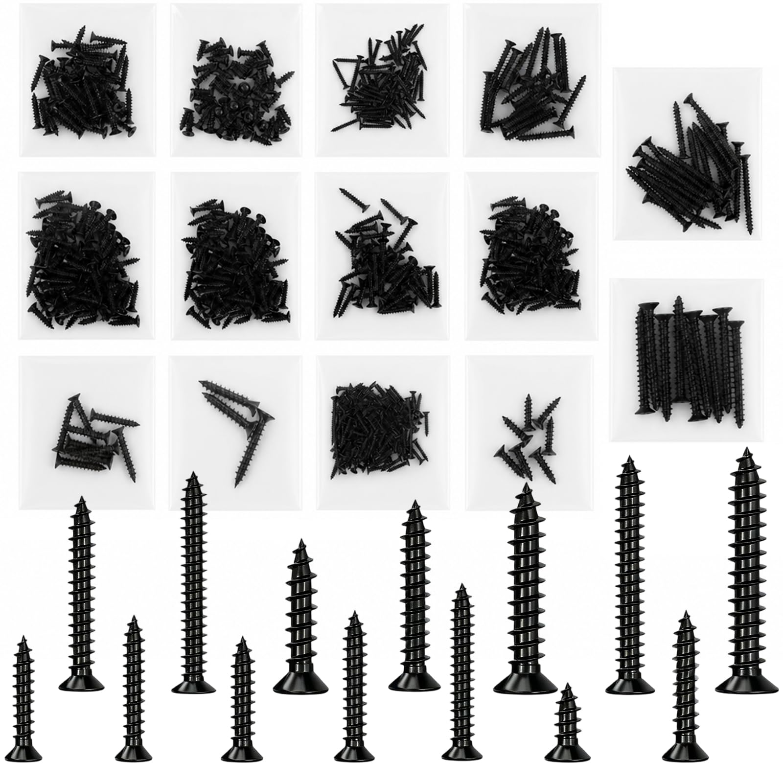 510 Pcs Self Tapping Screws, 14 Sizes, M3/M3.5/M4/M5/M6, Carbon Steel