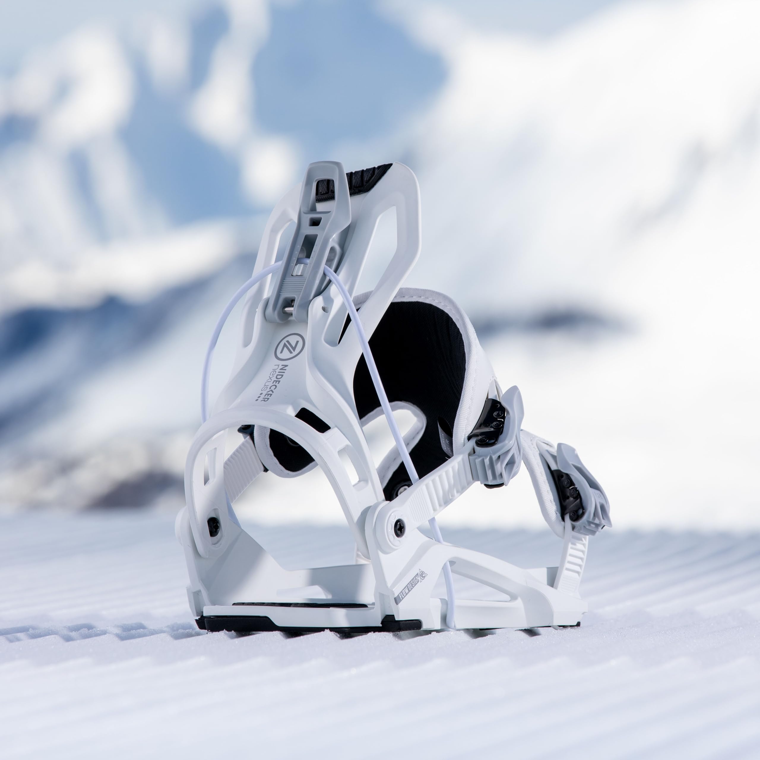 Fixations de Snowboard Nidecker Flow Nexus Flex All-Mountain Confortable avec Plaque de Base en Nylon rempli de Verre - XL - White
