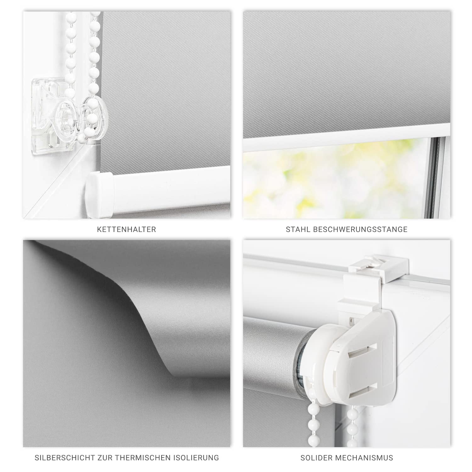 Store Enrouleur Thermique sans Percage 50 x 120 cm Gris Estika