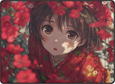Washable 68" x 410" Area Rug Anime Woman Cute Fashion Design, Memory Foam, Anti Slip Backing Rugs for Living Room, Bedroom, Home Decor