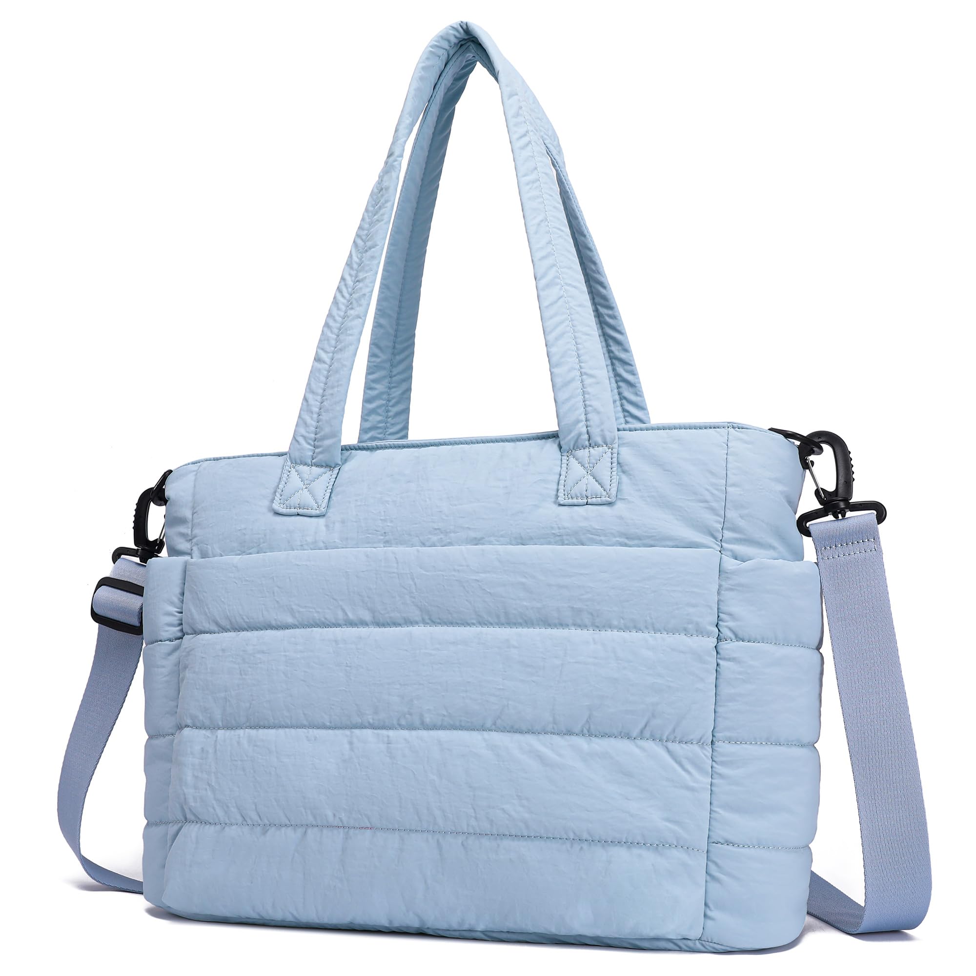 AOCINA Puffer Tote Bag for Women Work Nurse Bags Laptop Purse Quilted Crossbody Women's Shoulder Handbags Travel School Gifts