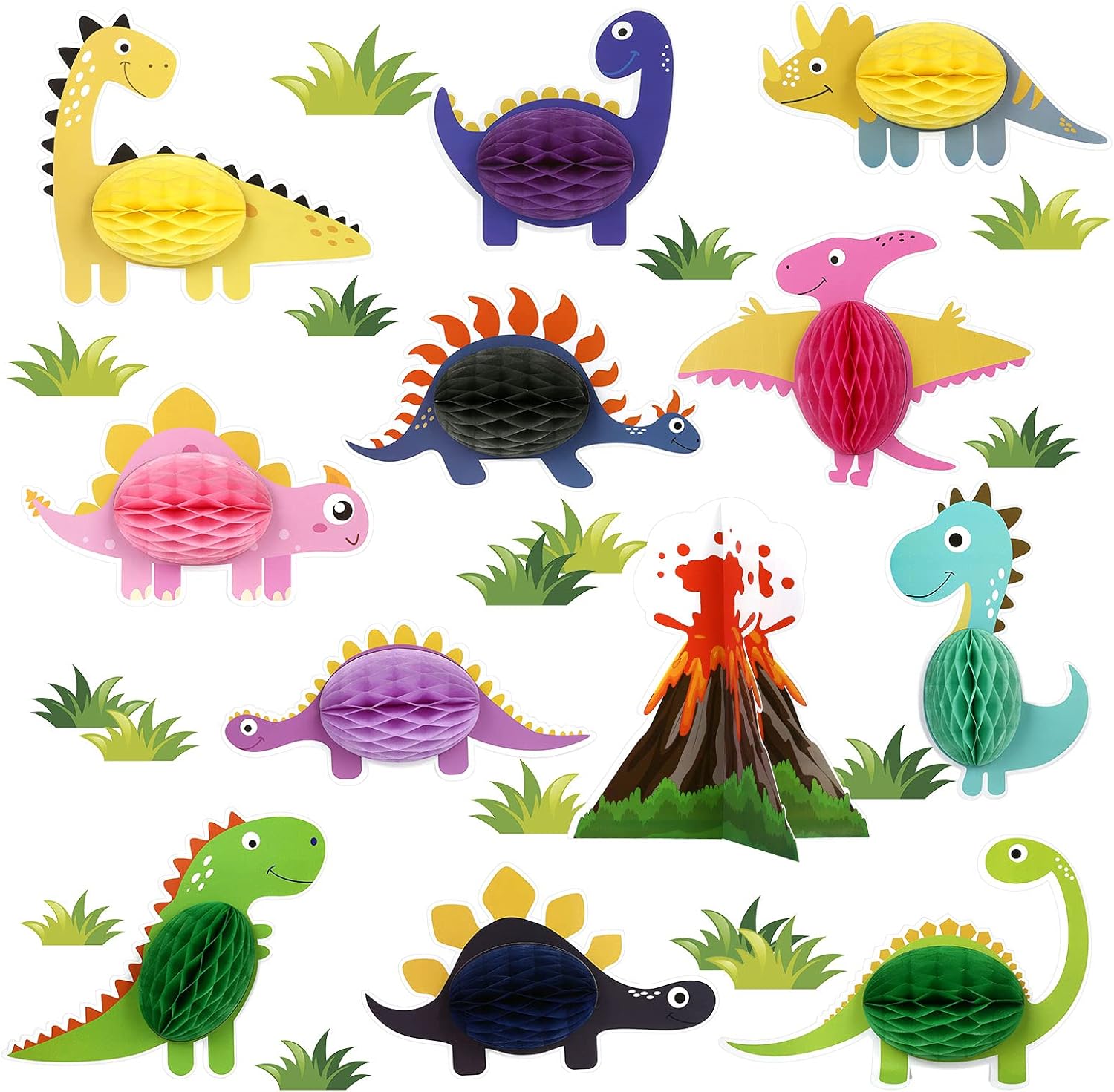 KESOTE Dinosaur Party Decorations, 12 Pack Dinosaur