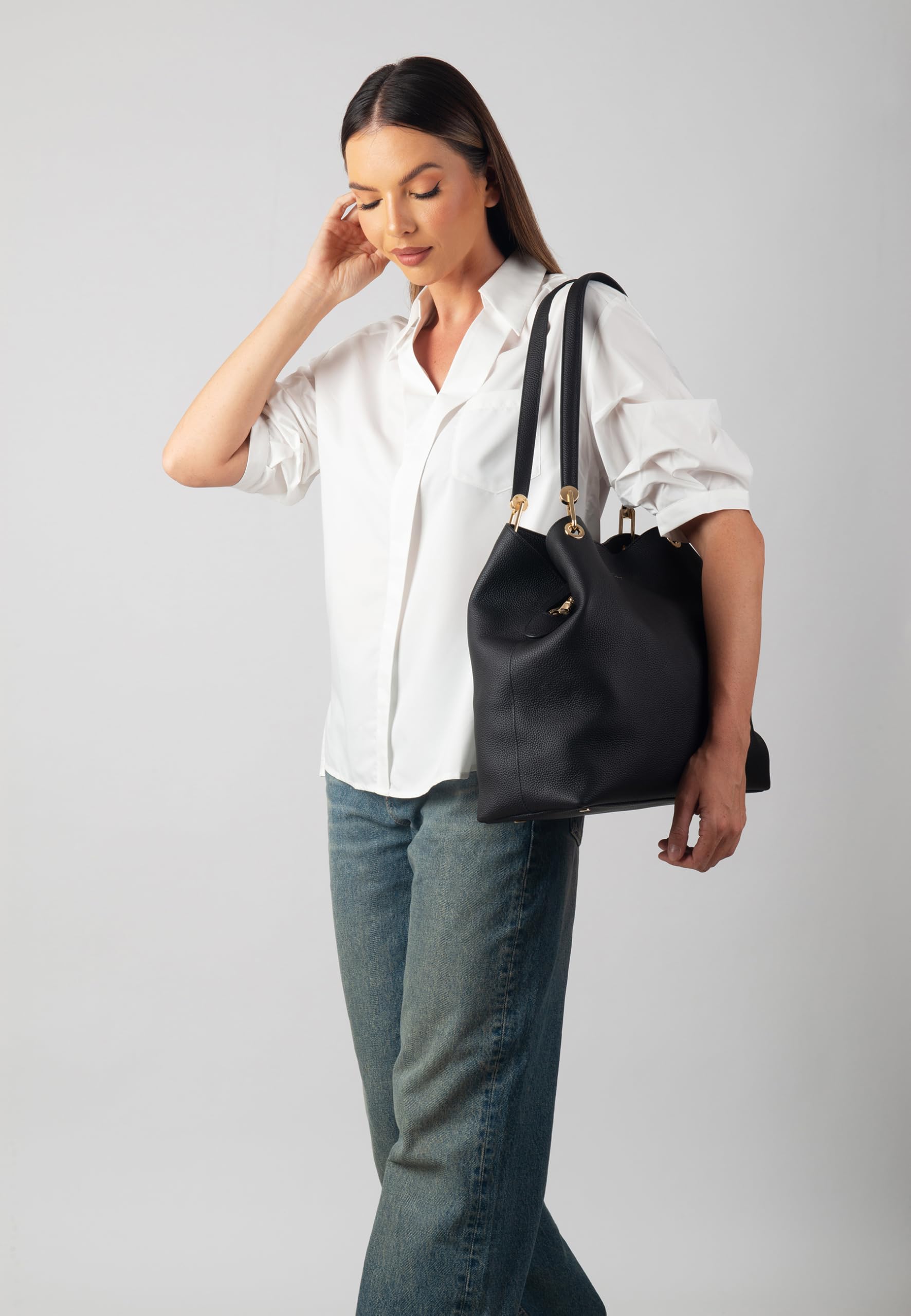 Carlheim, Kolekcja Skagen Genuine Leather Handbag, Stella Genuine Leather Handbag (czarny), czarne, Taglia unica