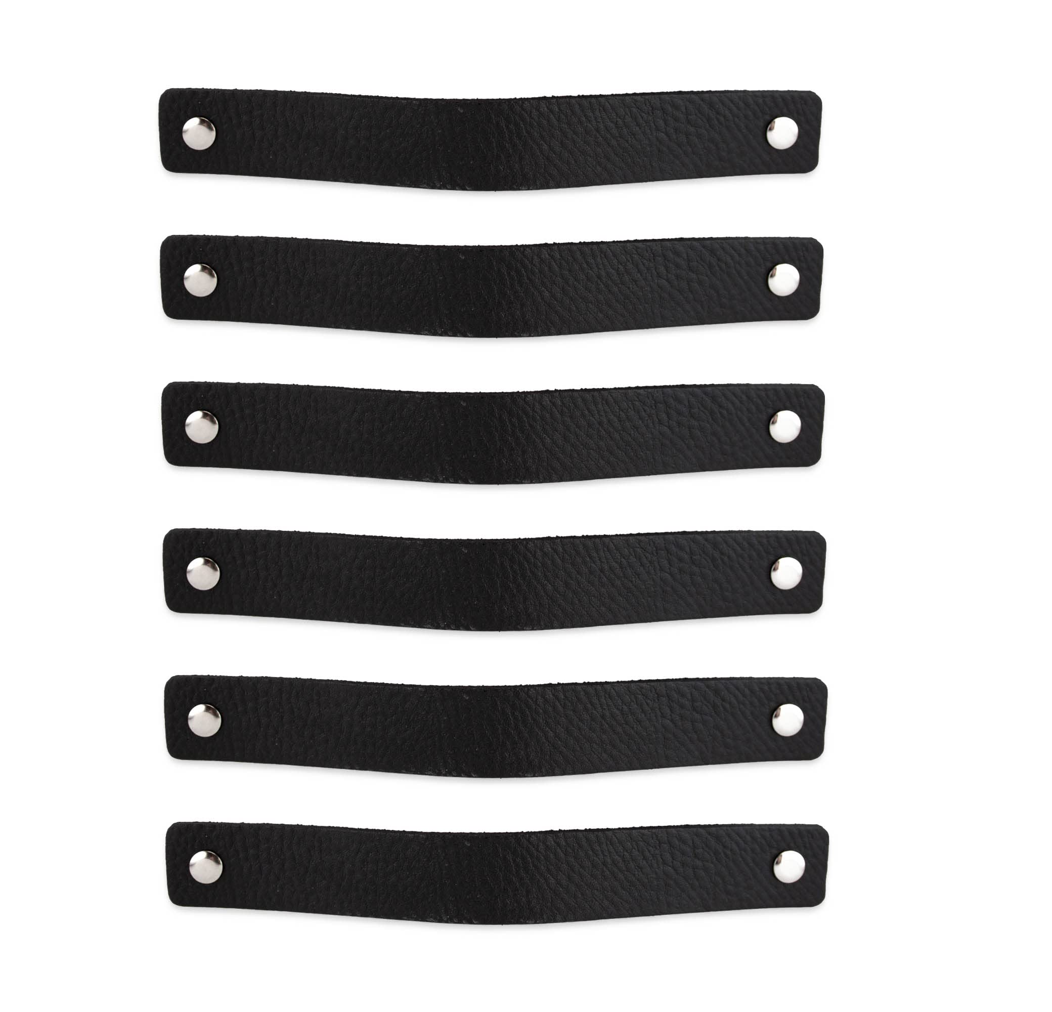 Brute Strength - Maniglie in pelle per mobili - Nero - 24 pezzi - 20 x 2,5 cm - Maniglia per mobili, maniglia per porte per cucina, bagno, armadi, comò, legno