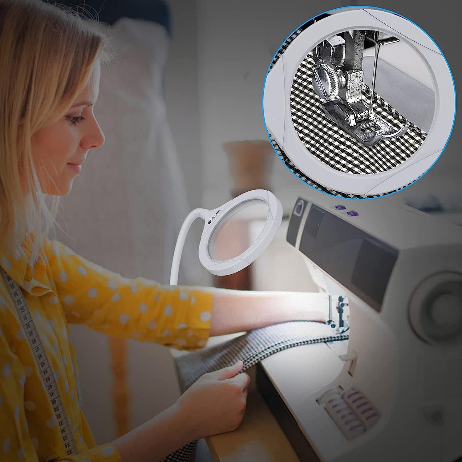 Lupa, Lampa Powiększająca 2 W 1, Lampa Biurkowa Ze Stojakiem I Zaciskiem, 5X 10X, Dioda Led Zasilana Przez Usb, Z 3 Regulowanymi Ustawieniami Światła Do Czytania, Hobby, Rzemiosła, Podwójnego Stołu W