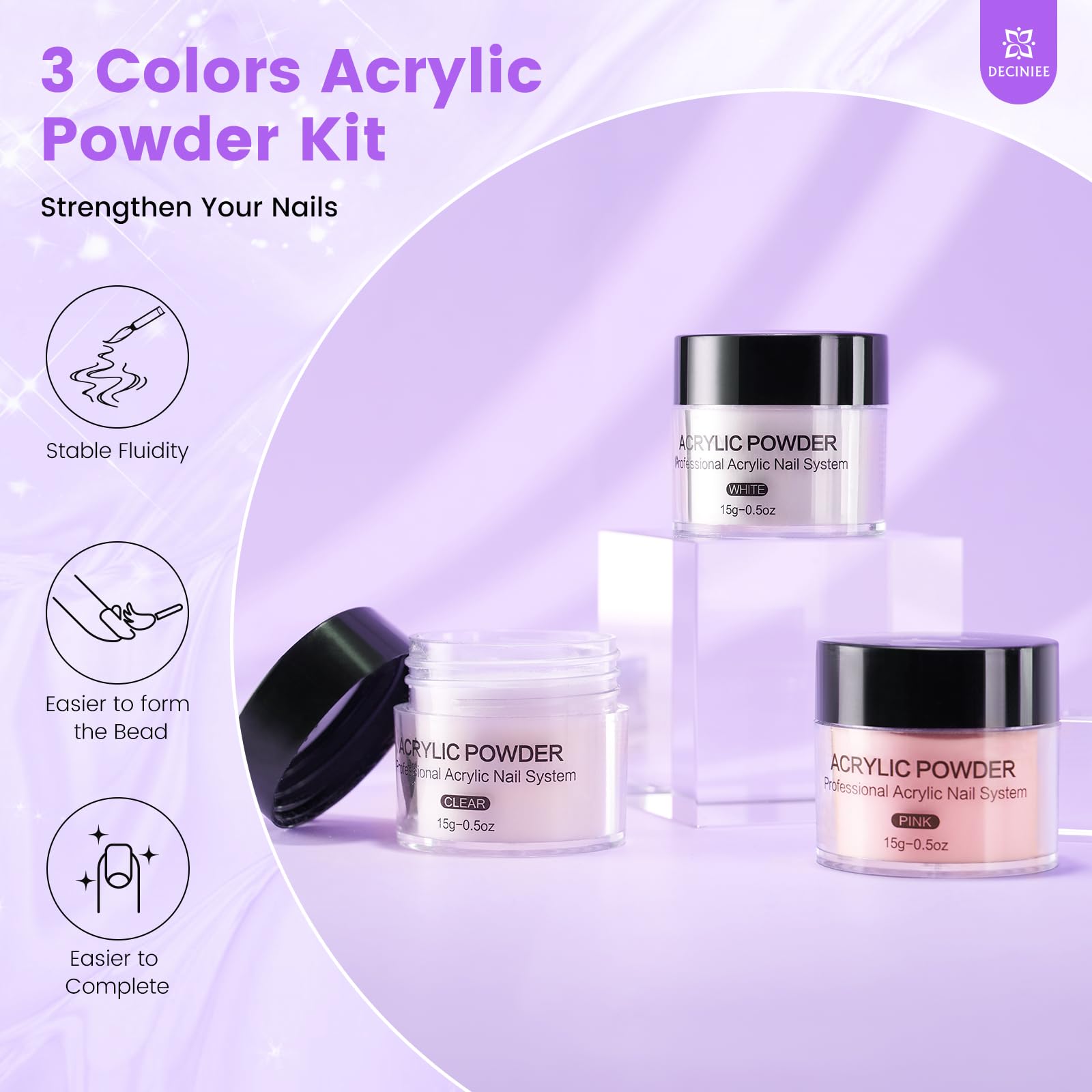 Kit d'ongles en acrylique pour débutants avec tout, main d'entraînement et