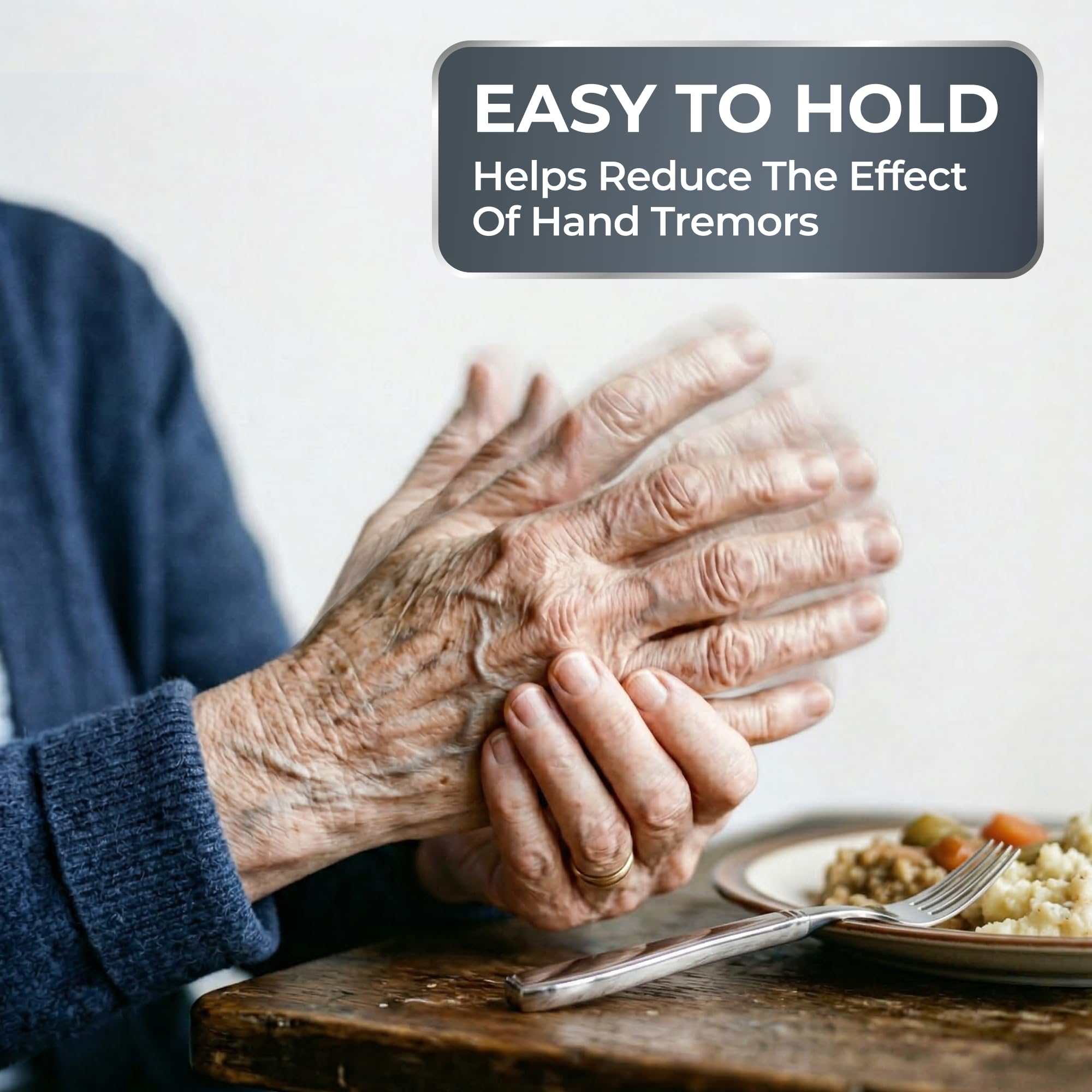 Utensilios de cocina pesados para temblores dispositivos de ayuda para parkinsons, juego cubiertos acero inoxidable de gran peso, cubiertos de adaptables que ayuda a los tratadores de manos, artritis