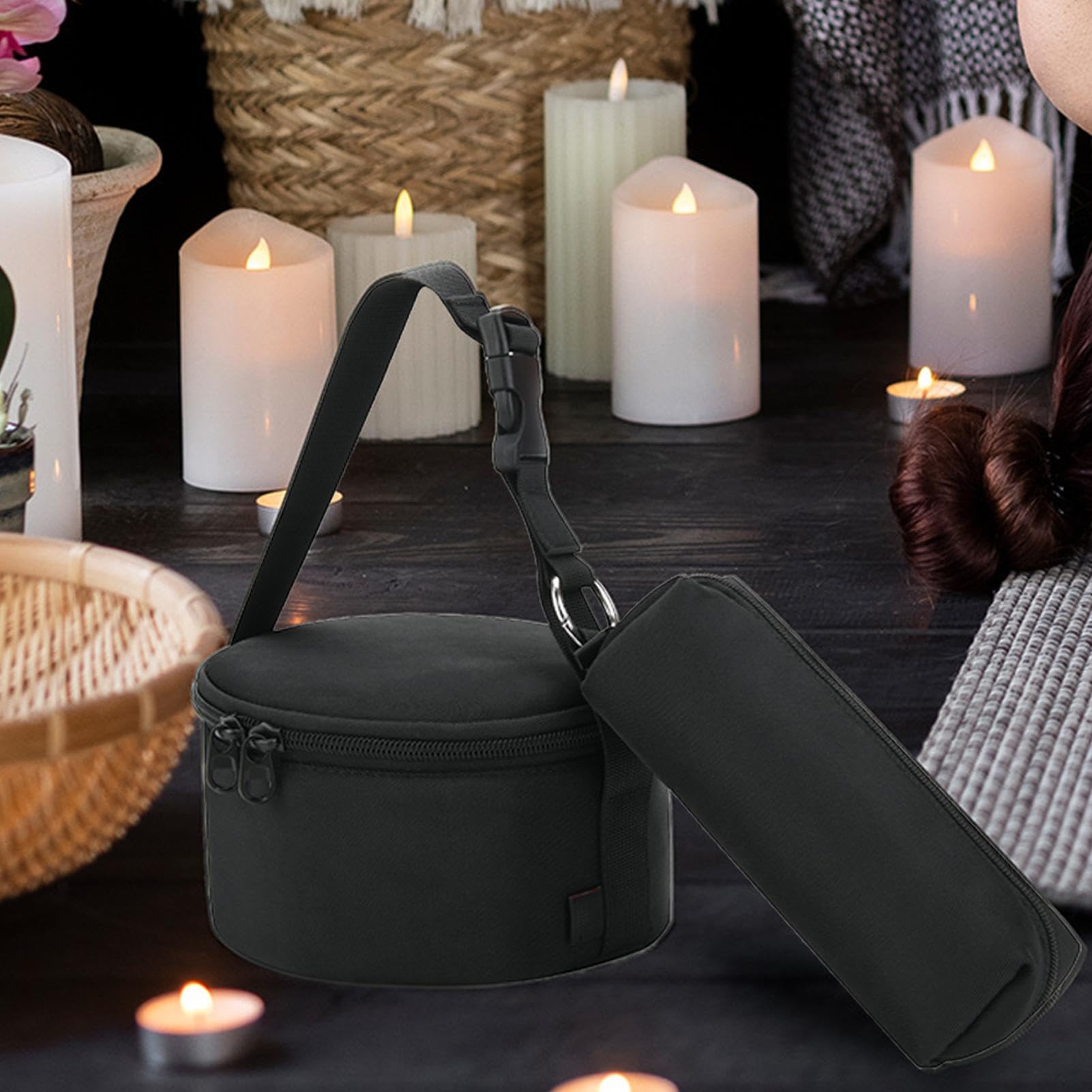 Bolsa organizadora de cuencos tibetanos, estuche de transporte para cuencos tibetanos - Bolsa de transporte resistente para cuencos tibetanos,Bolsa de transporte de cuencos cantores para yoga,