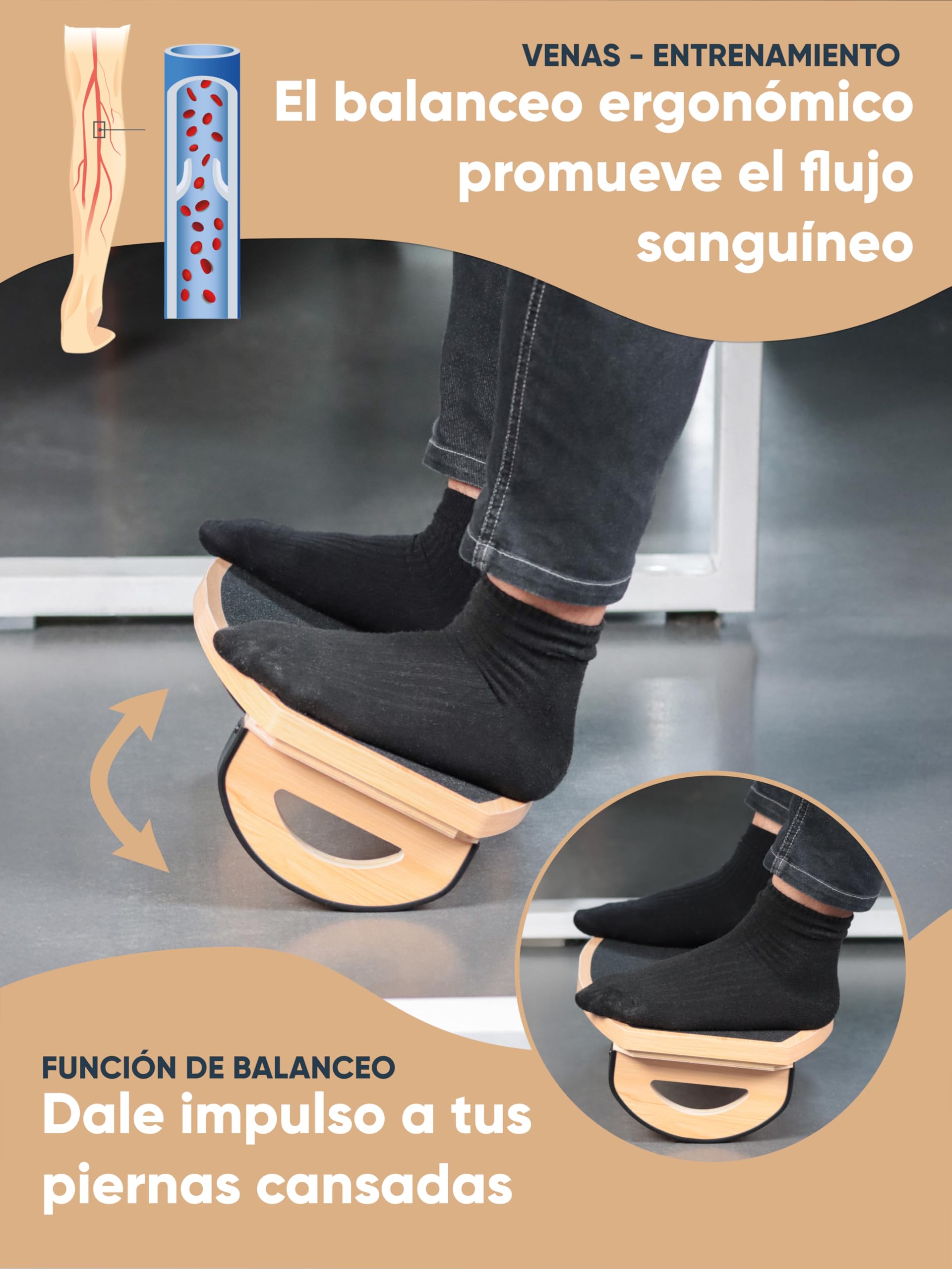 UNITURE Reposapies de Oficina Ergonómico [Para una mejor postura al sentarse] – Reposa Pies Trabajo Oficina, Apoya Pies Oficina, Reposapies Escritorio, Reposapiés