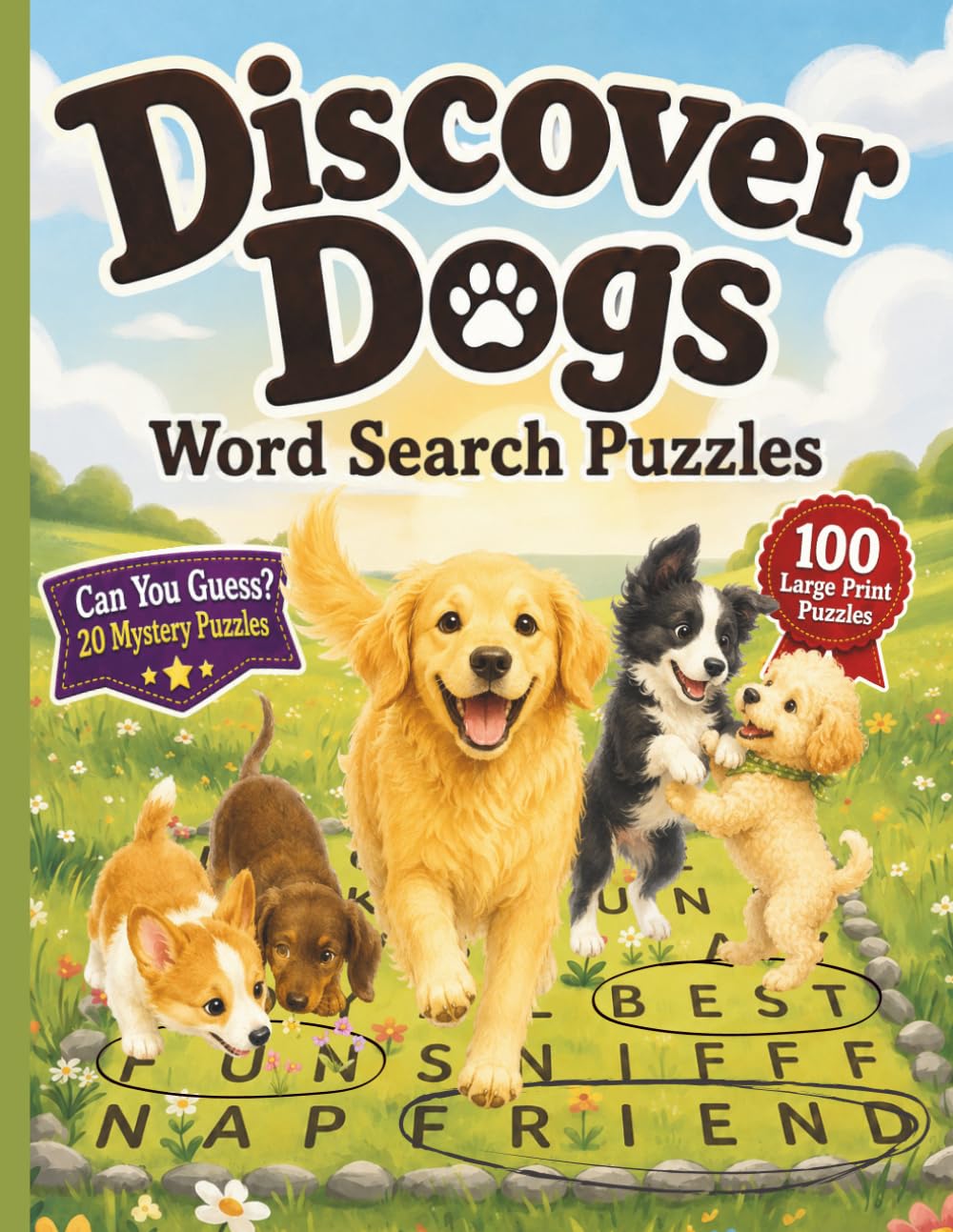 Discover Dogs: Word Search Puzzles with a Fun Fact on Every Page | 100 Large Print Puzzles