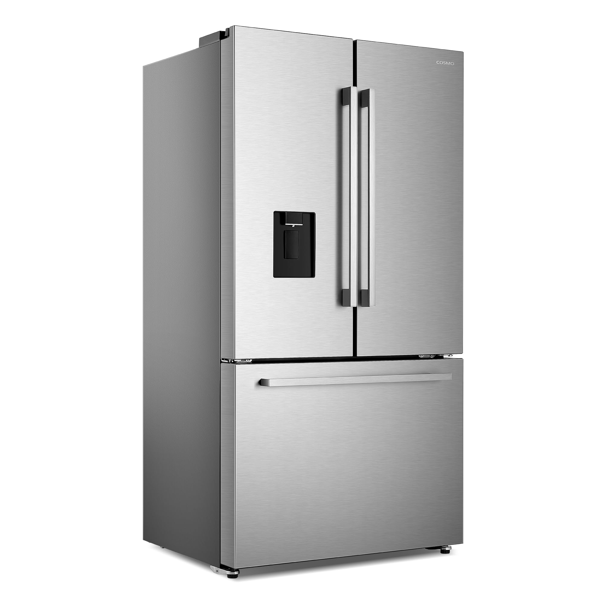 COSMO COS-FDR223GWSS 36 in. Lumin Collection 22.4 cu. ft. Counter Depth French Door Refrigerator, Water Dispenser, Ice Maker, Stainless Steel on Fridge.com