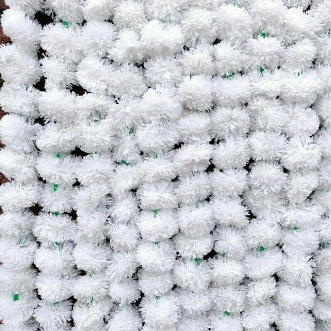 LYFJOY 5Piece Indian Handmade Artificial Genda/Marigold Flowers Garlands Decoration 5Ft Each Long Door Hanging Genda Phool for Wedding Festivals White