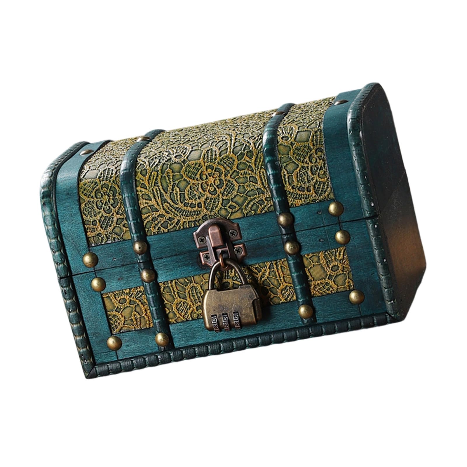 Jazuaiao Bucolic Wood Treasure Chests Storage Container for Jewelry Keepsakes Antique Decorative Storage Box Vintage Wooden Box for Home Decors