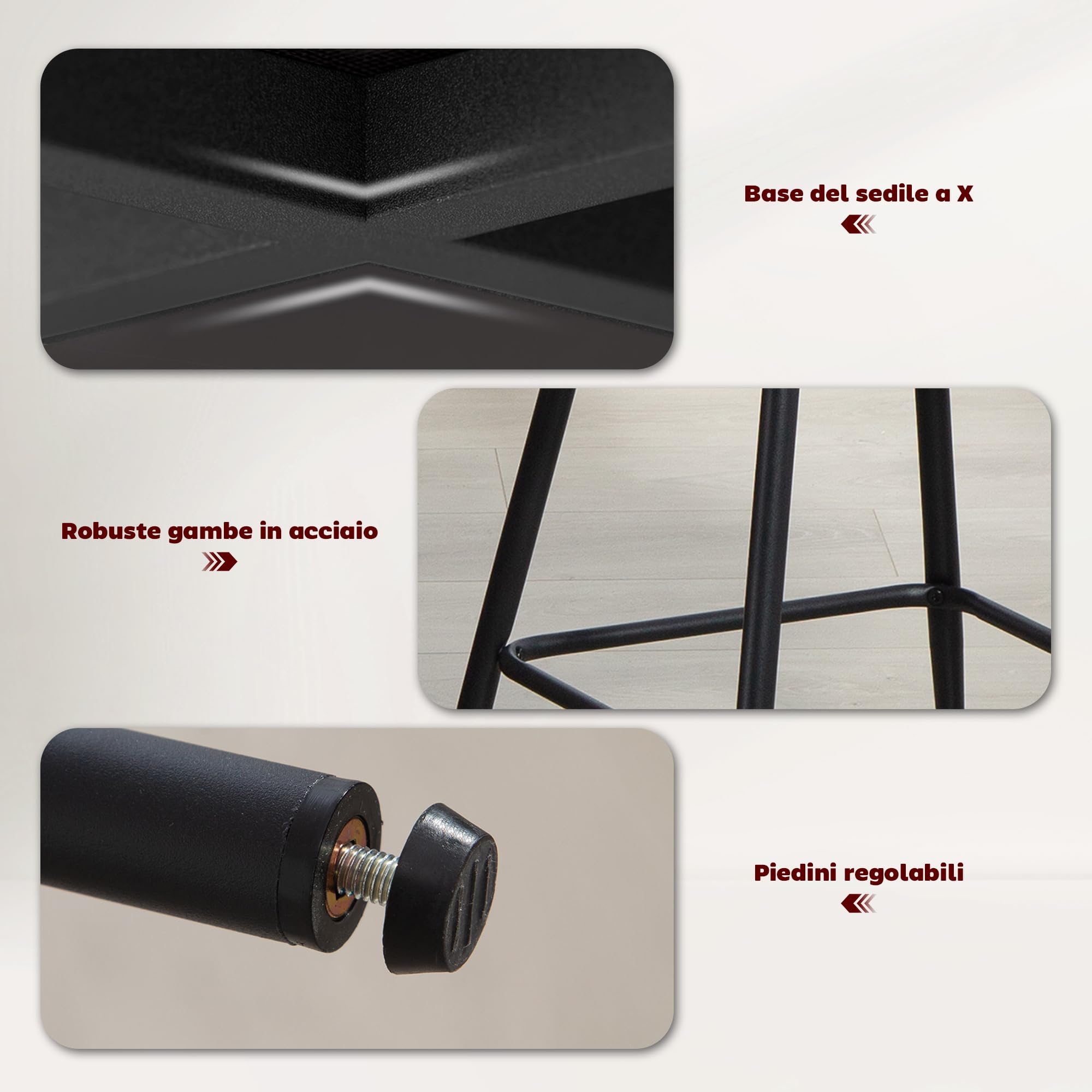 HOMCOM Set 2 Sgabelli Bar con Schienale Ergonomico con Poggiapiedi Grigio | Sgabelli Cucina in Lino, Gambe in Acciaio, Seduta Ampia Imbottita, Sedie Bar Alte per Soggiorno, Sala da Pranzo, Cucina