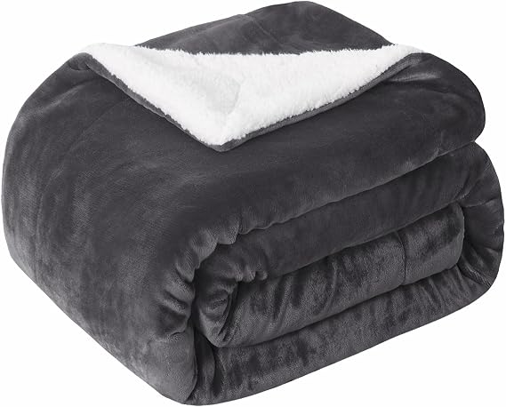 SOCHOW Couverture Plaid Réversible Double Face Polaire et Sherpa 150 x 200 cm