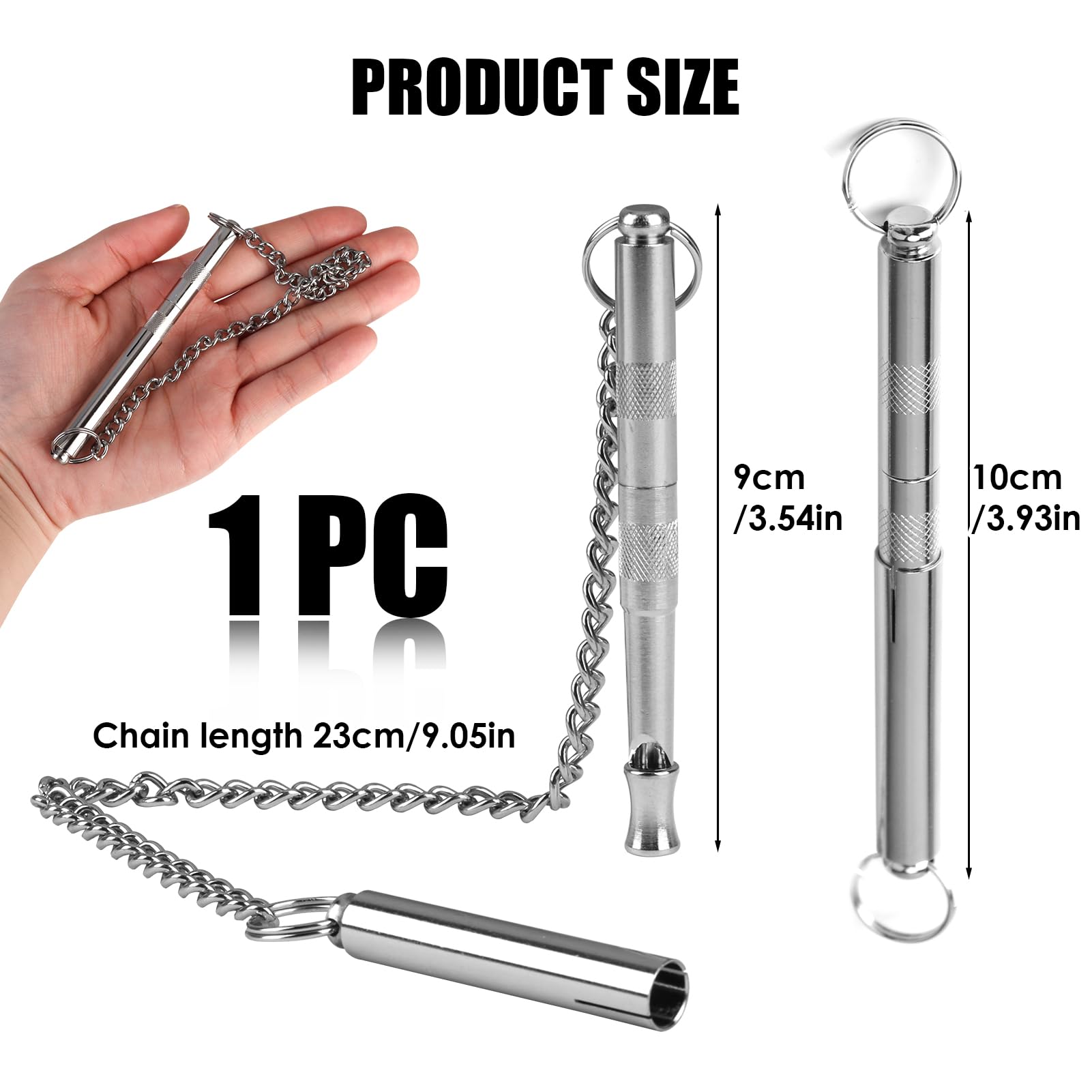 Hioip Dog Whistle to Stop Barking 120Khz Metal Silent Dog Whistle for Recall Training with Stainless Steel Chain Far Reaching Sound High Frequency Long Distance Recall for Most Breeds - Image 2