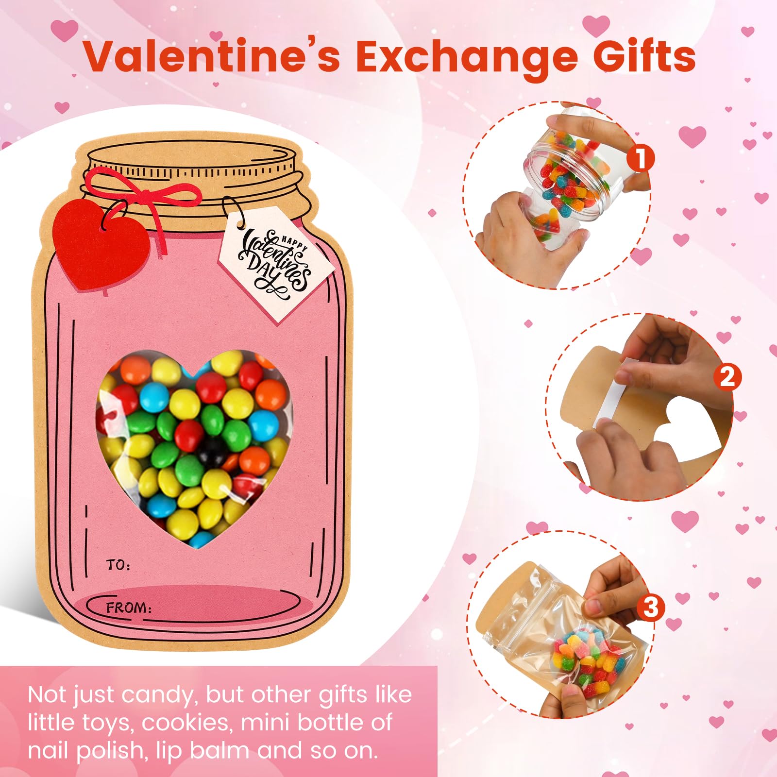 50 Carte Regalo Di San Valentino Per Bambini, Confezione Divertente Per Scambio In Classe Set Di Biglietti Di Auguri Di San Valentino~p135989176