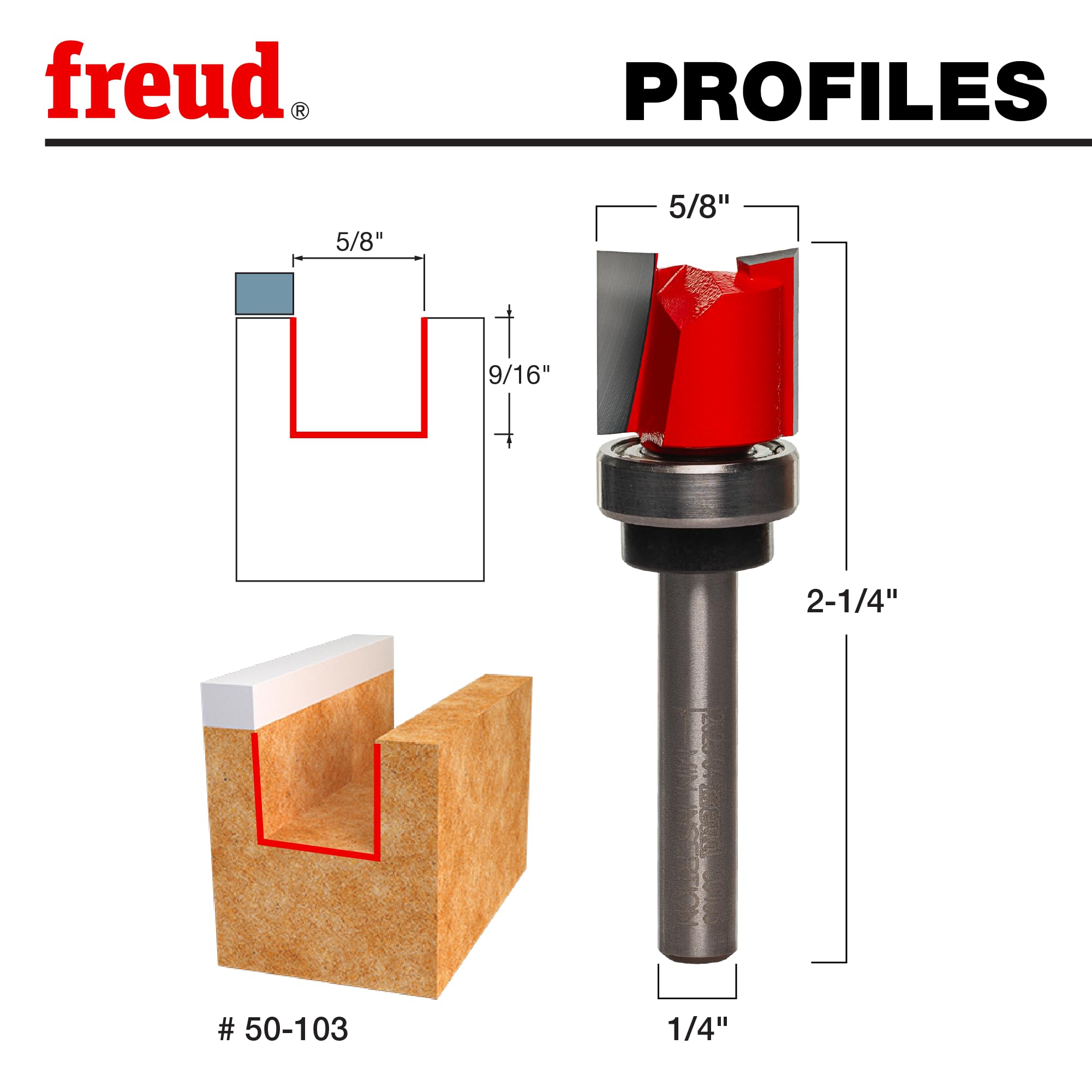 Freud 50-103 1,6 cm Durchmesser. Oberes Lager-Bit