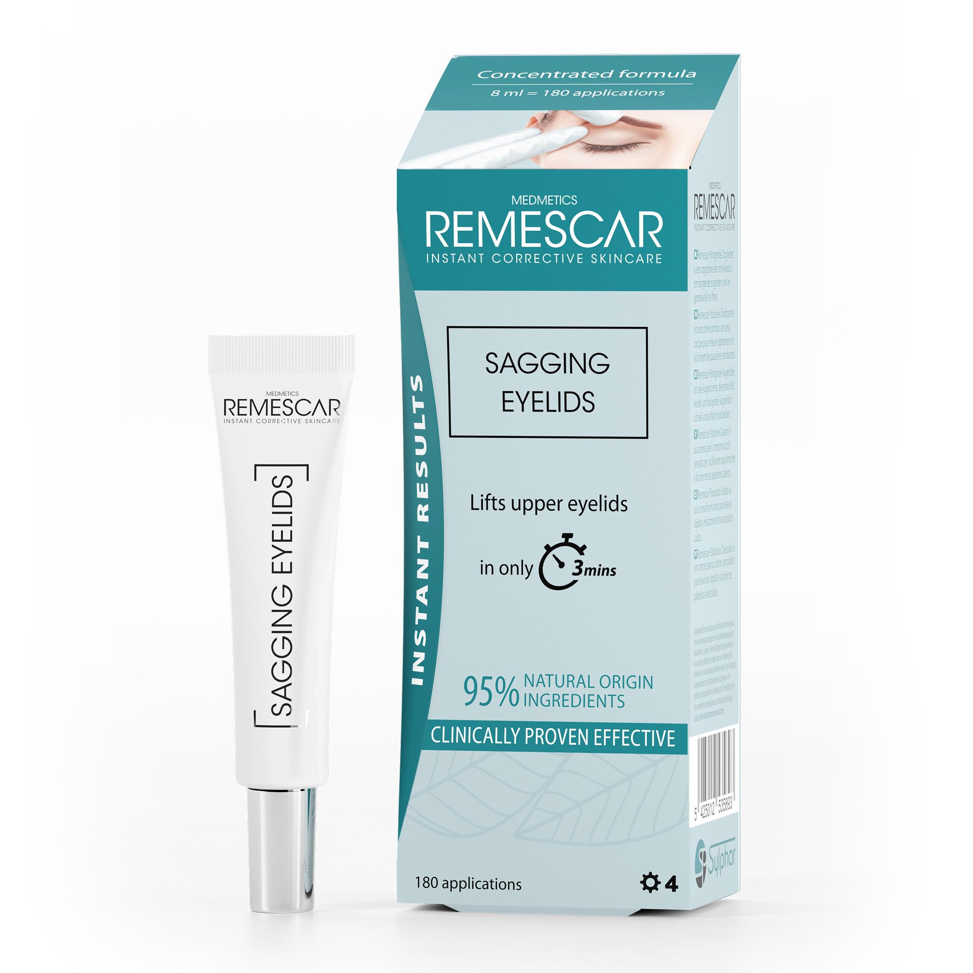 Remescar Schlupflider 8ml – Augencreme gegen hängende Lider – Klinisch getestete Anti-Aging Formel – Sofortiges Lifting & Straffung der Augenlider