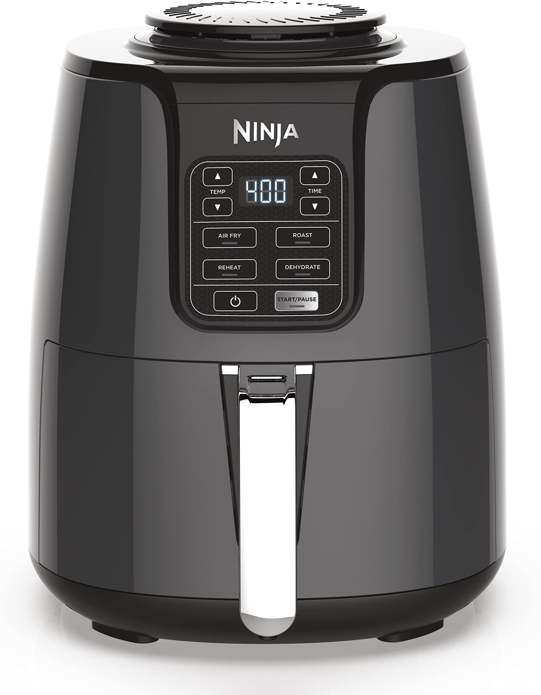 Ninja AF101 1550-Watt Programmable Base Air Fryer with 4-Quart Ceramic Coated Basket (Black/Grey)
