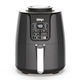 Ninja | Air Fryer | 4 QT Capacity | 4-in1 Roast, Crisp, Roast, Reheats, & Dehydrates | Dishwasher Safe Parts | Includes 20 Easy & Healthy Recipes | Compact | Grey | AF101