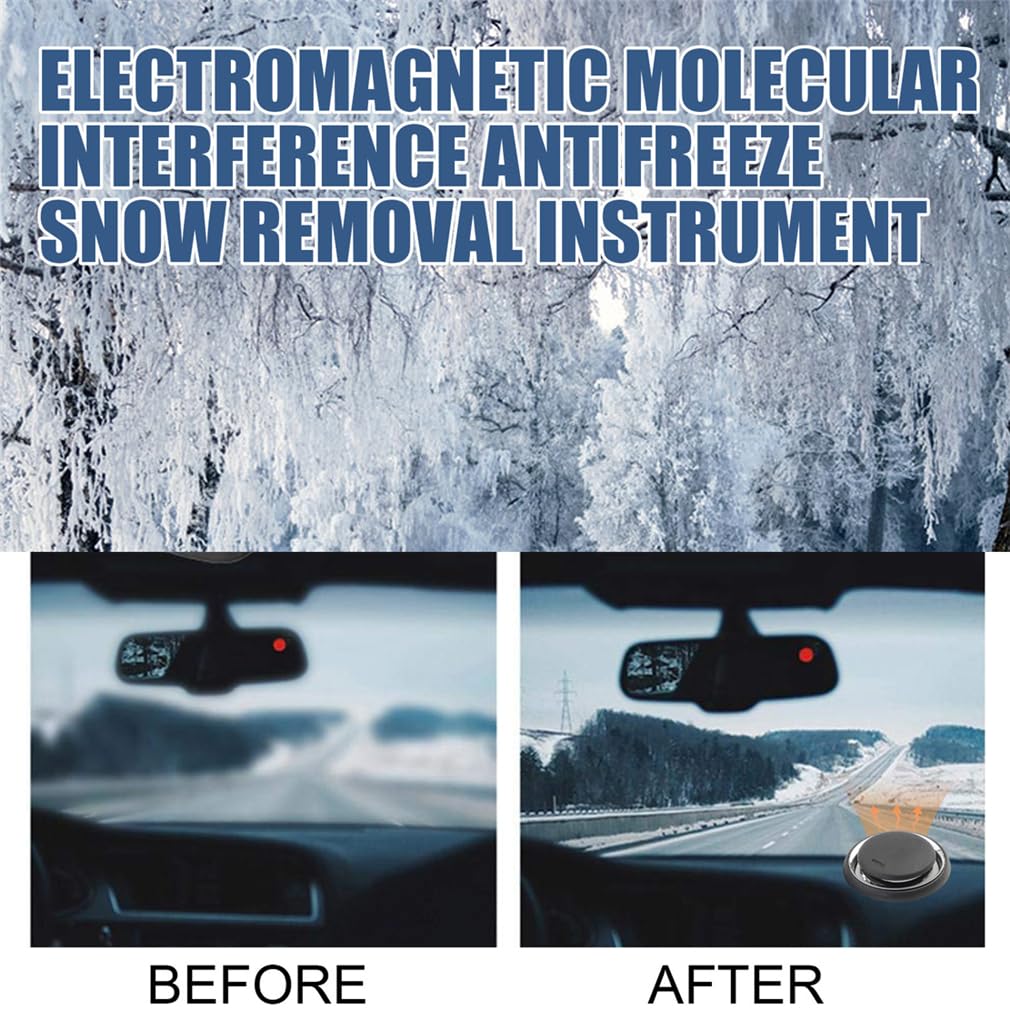 Electromagnetic Car Snow Removal Device, Car Winter Accessories, Solar Driven Antifreeze Device, Portable Kinetic Molecular Heater, Fast and Efficient Snow Removal for Cars (1PC)