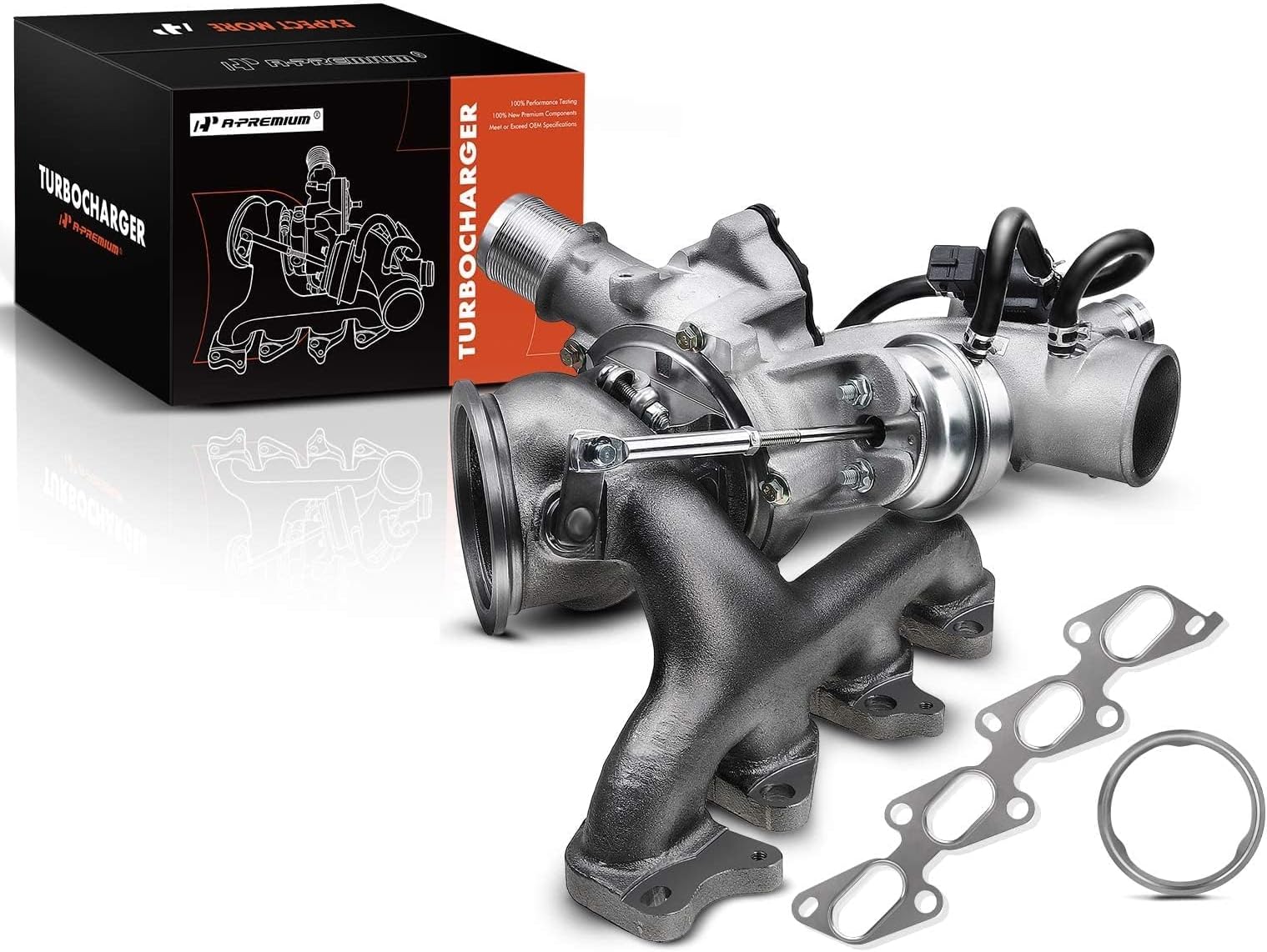 A-Premium Engine Turbo Turbocharger Assembly with Wastegate & Actuator & Gasket Compatible with Chevrolet Cruze 2011-2016 Sonic 2012-2020 Trax 2013-2021 Buick Encore 2013-2016 1.4L Ecotec LUV 55565353