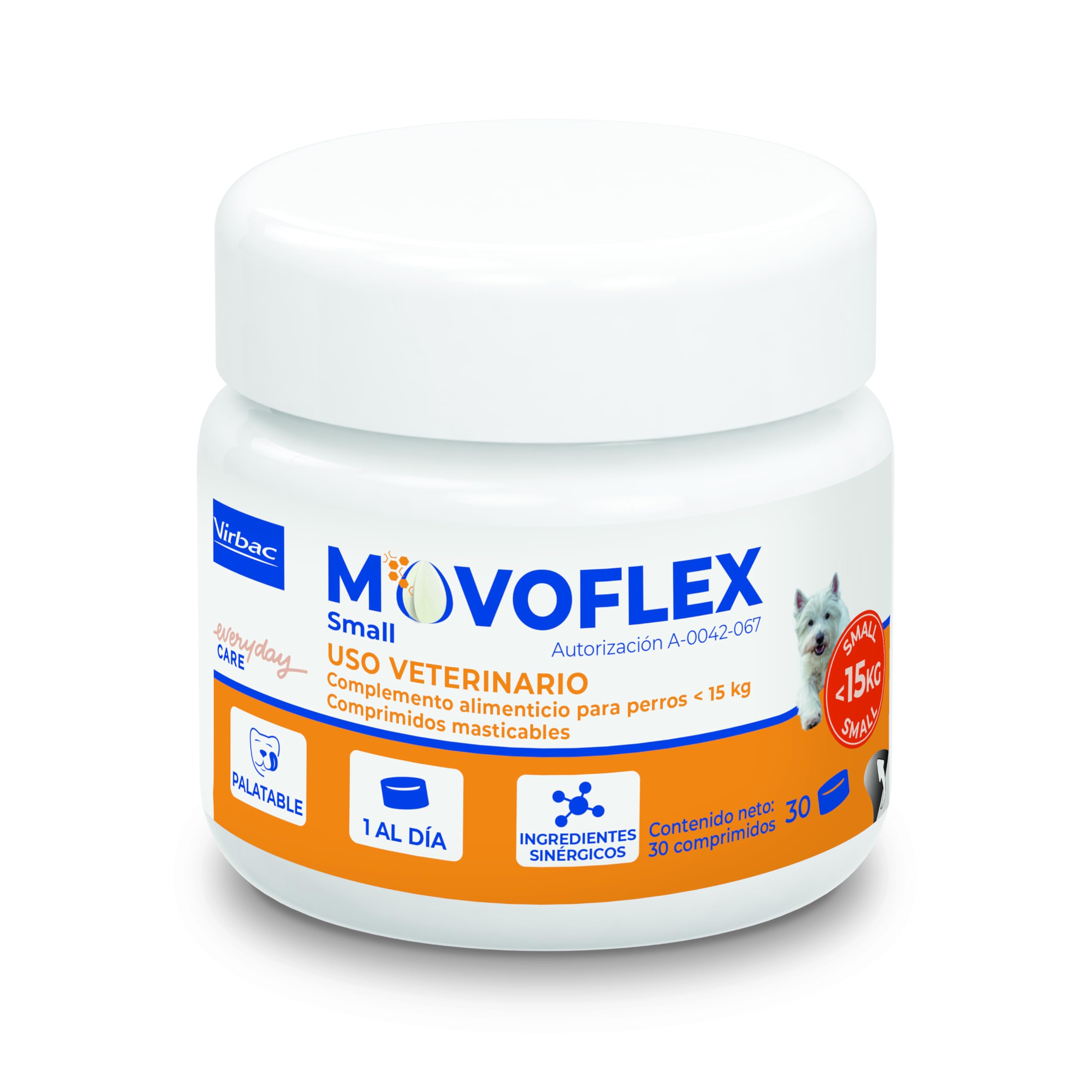 Virbac | Movoflex | Nuevo Suplemento para Movilidad Articular Canina | Ideal para Perros Adultos y Senior | Fácil de Dar por su Delicioso Sabor y Suave Textura (Raza PEQUEÑA)