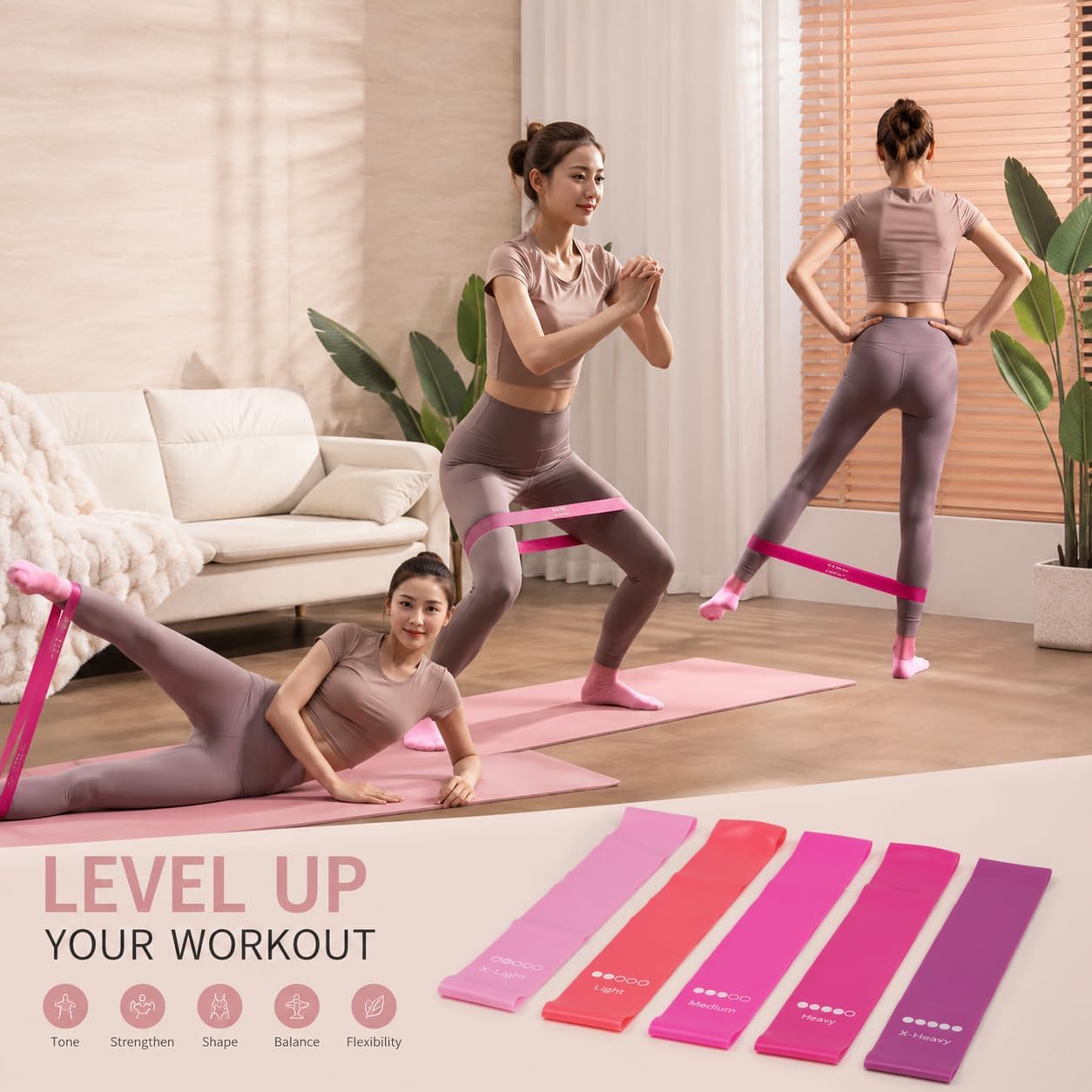 Pilates Kit - Pilate Resistance Training Kit - Lightweight Pilates Equipment for Home Workouts - Stretching Core Exercise Balance Fitness and Full Body Workout Routines