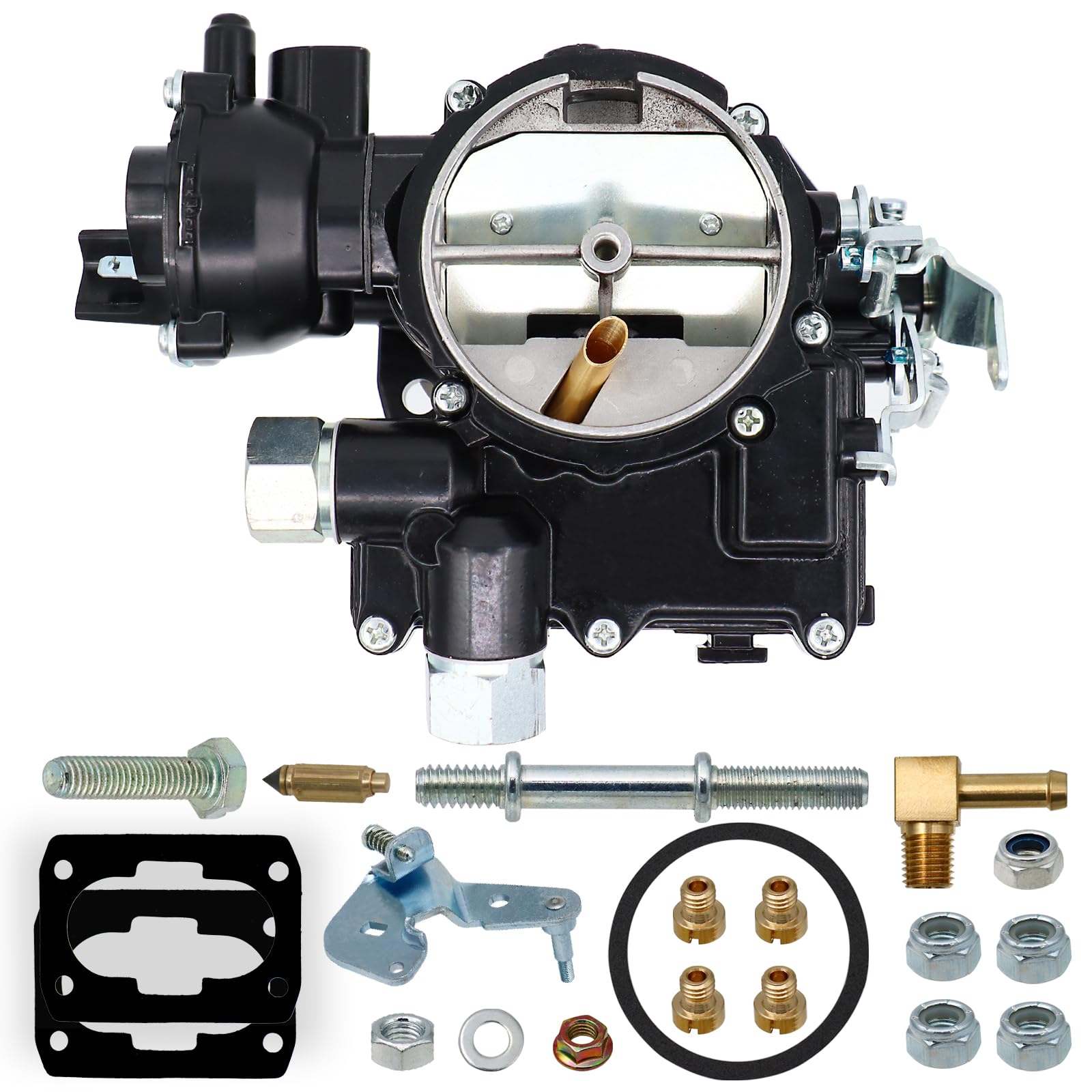 New Marine Carburetor for Mercruiser 3.0 Carburetor 2 Barrel for Mercury Mercarb 3.0L 2.5L 4CYL Engine with Jets and Gasket W/Electric choke Long Linkage 3310-864940A01 8M0045397 Black