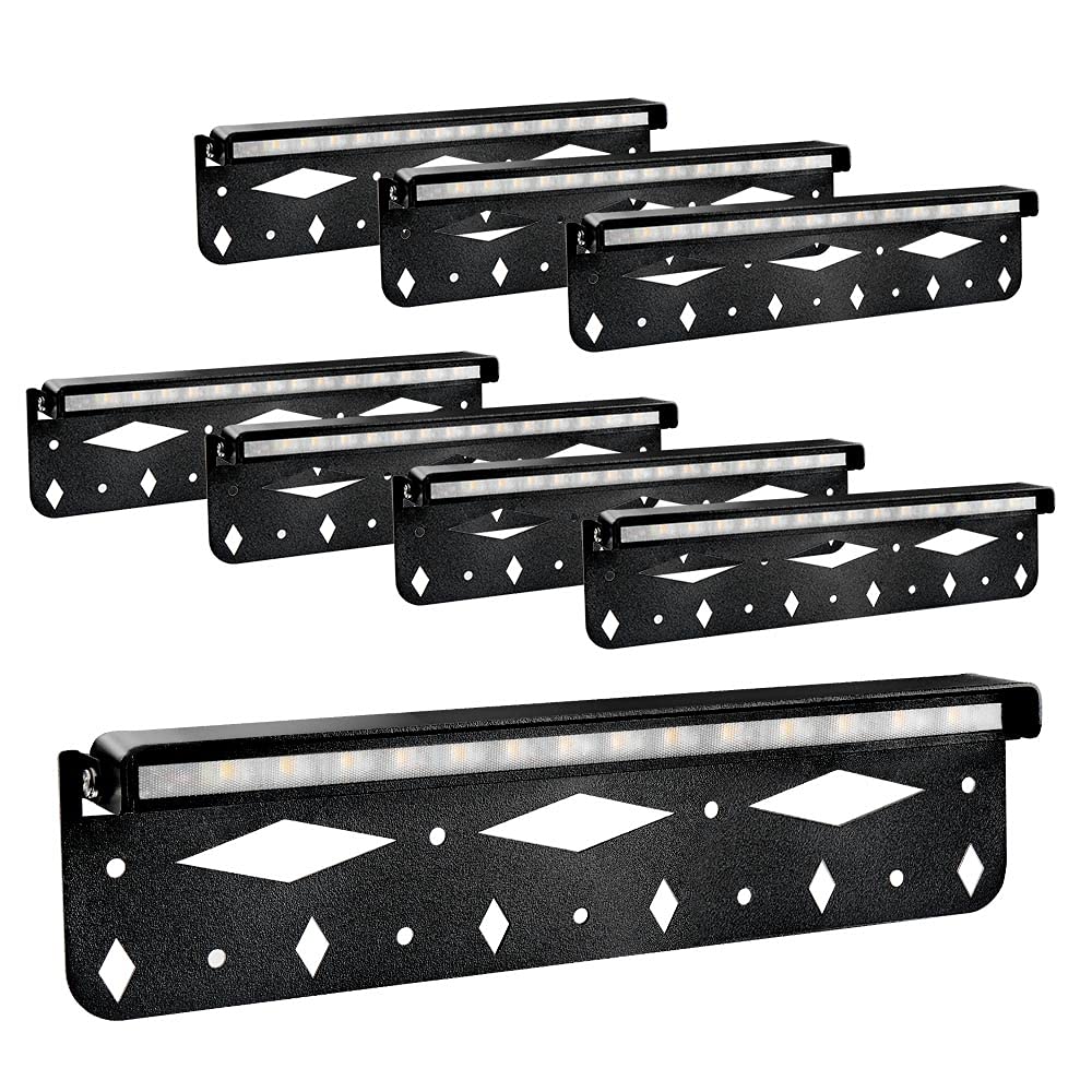 Teekuv 8-Pack 12 Inch 3W LED Hardscape Lighting, Retaining Wall Lights IP65 Waterproof, 12V AC/DC Low Voltage Landscape Lights, Soft White 2700K Paver Light, ETL Listed 50,000 Hours Lifespan