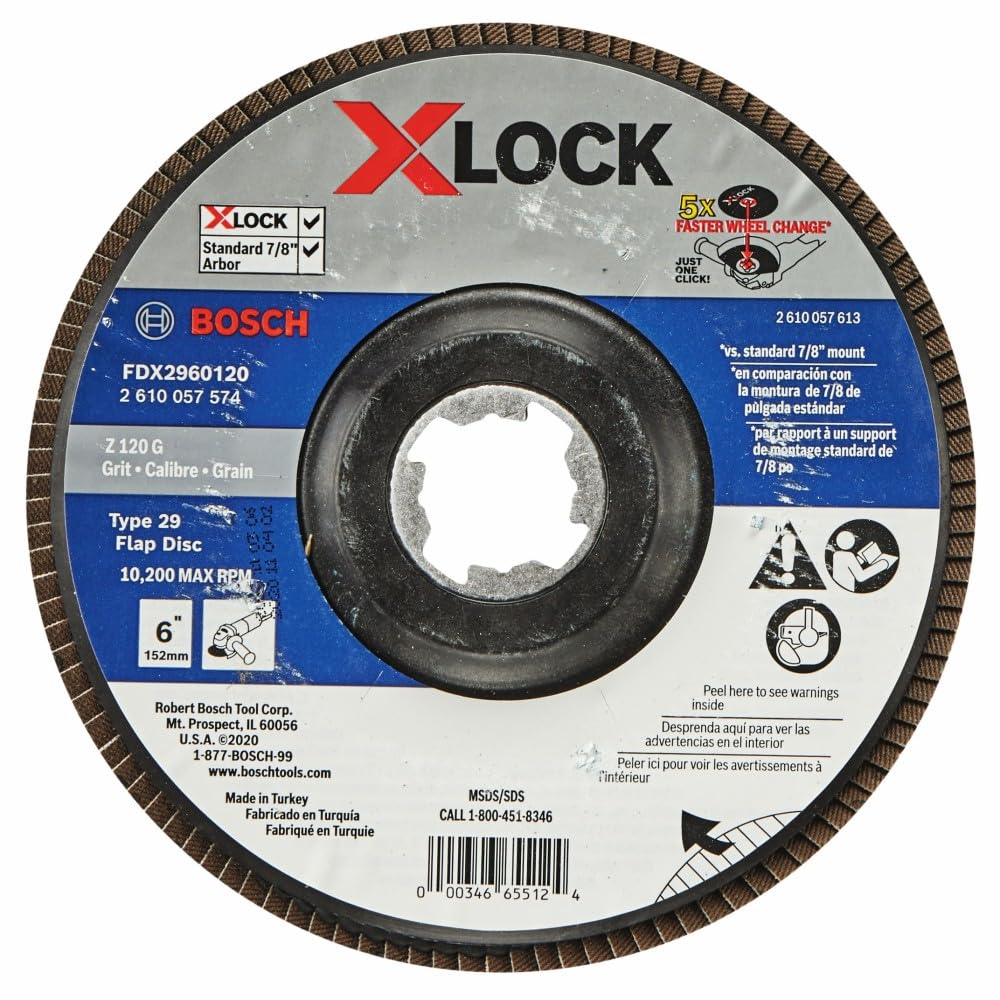 BOSCH FDX2960120 Lot de 10 disques à lamelles X-Lock Type 29 Grain 120 15,2 cm