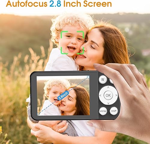 Miniatura 4 de Cámara digital 4K para adolescentes, cámara digital FHD de 64 MP para niños con tarjeta SD de 64 GB, cámaras de zoom digital 18X para fotografía,