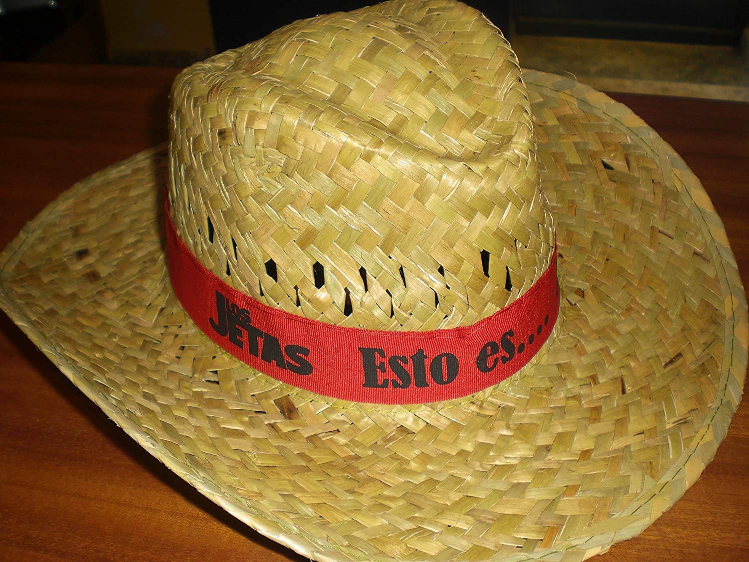 Pack de Sombreros de paja personalizados - Sombrero de paja verde con cinta personalizada para fiestas, eventos deportivos y culturales, romerías. (Pack 100 unidades)