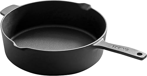 Miniatura 4 de EDGING CASTING Sartén profunda de hierro fundido pre-sazonado con tapa, 10.5 pulgadas3.5 cuartos de galón, sartén profunda, sartén de campamento