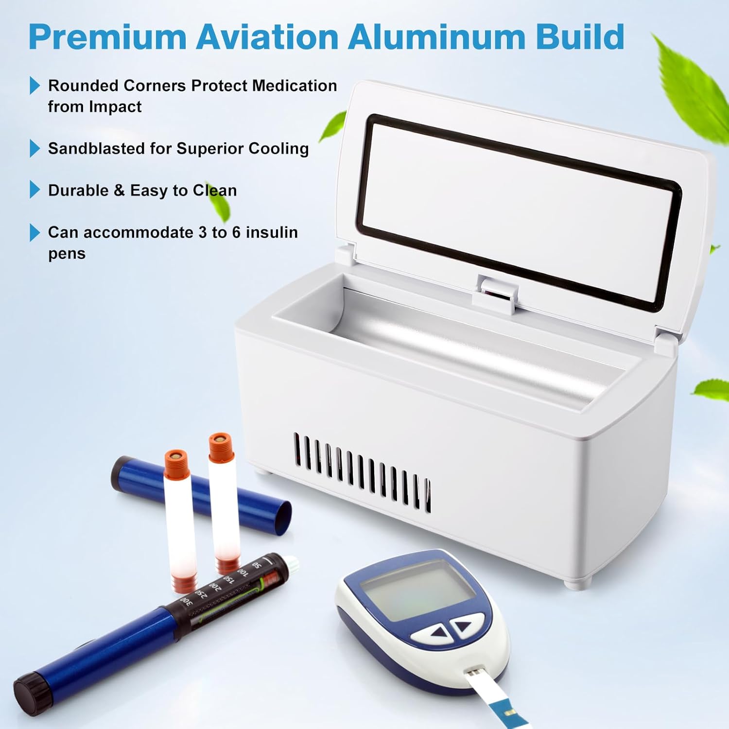 Portable Insulin Cooler Travel Case - Large Capacity Diabetic Insulin Refrigerator with Digital Thermostat (0°-18°), LCD Display, for Insulin Pens Storage, Car/Home/Power Bank Compatible,FAA-Compliant